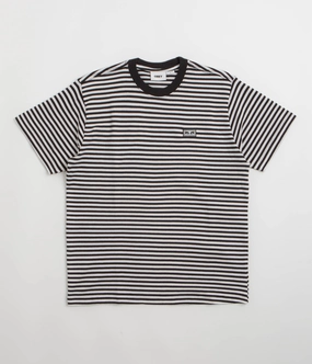 Obey Established Works Eyes Stripe T-Shirt - Black No Shrink Fabric