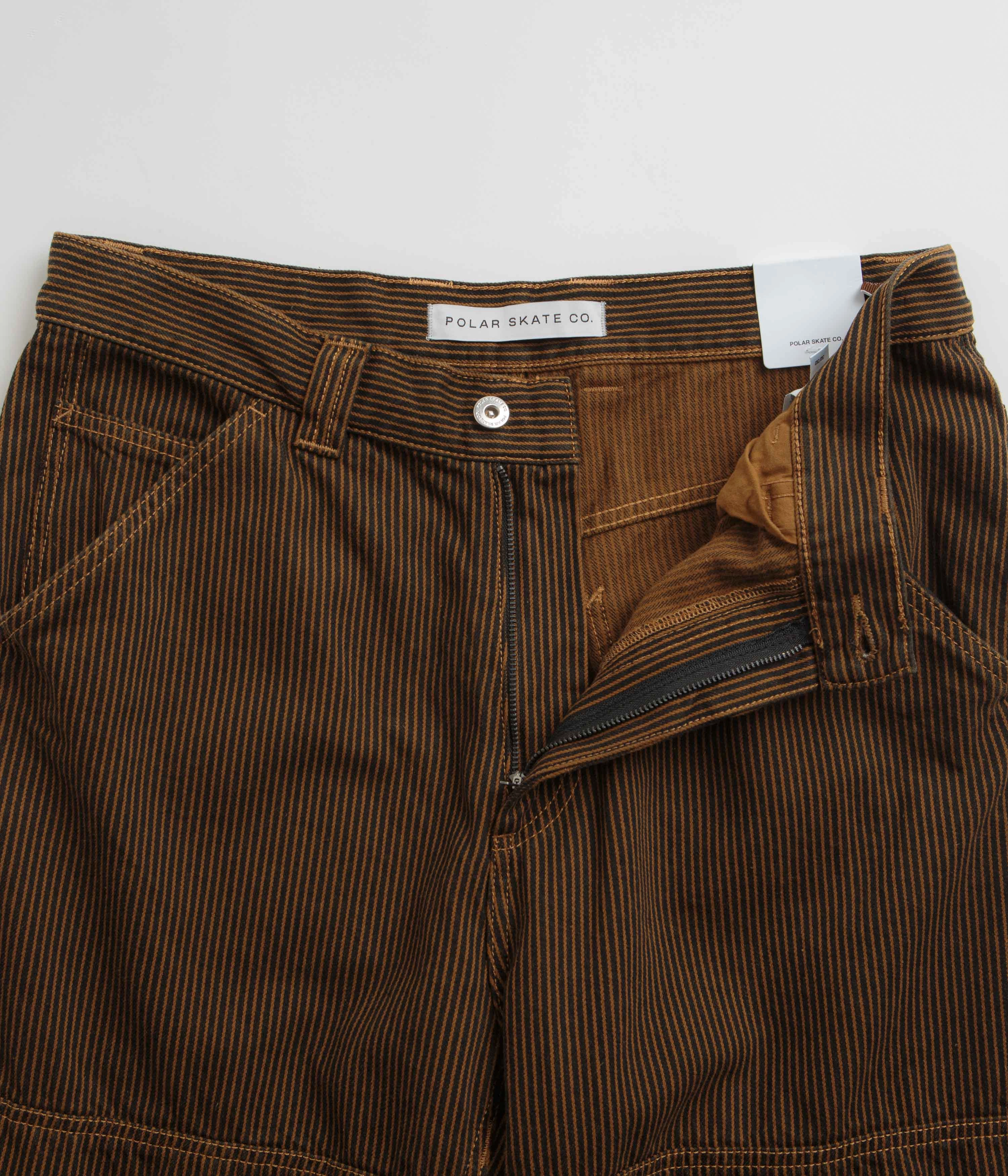 Polar 93 Hickory Stripe Work Pants - Rust Cozy Layering RuggedDurability