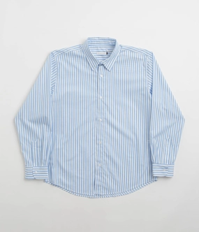 Relaxed Comfort Pop Trading Company Striped Logo Shirt - White