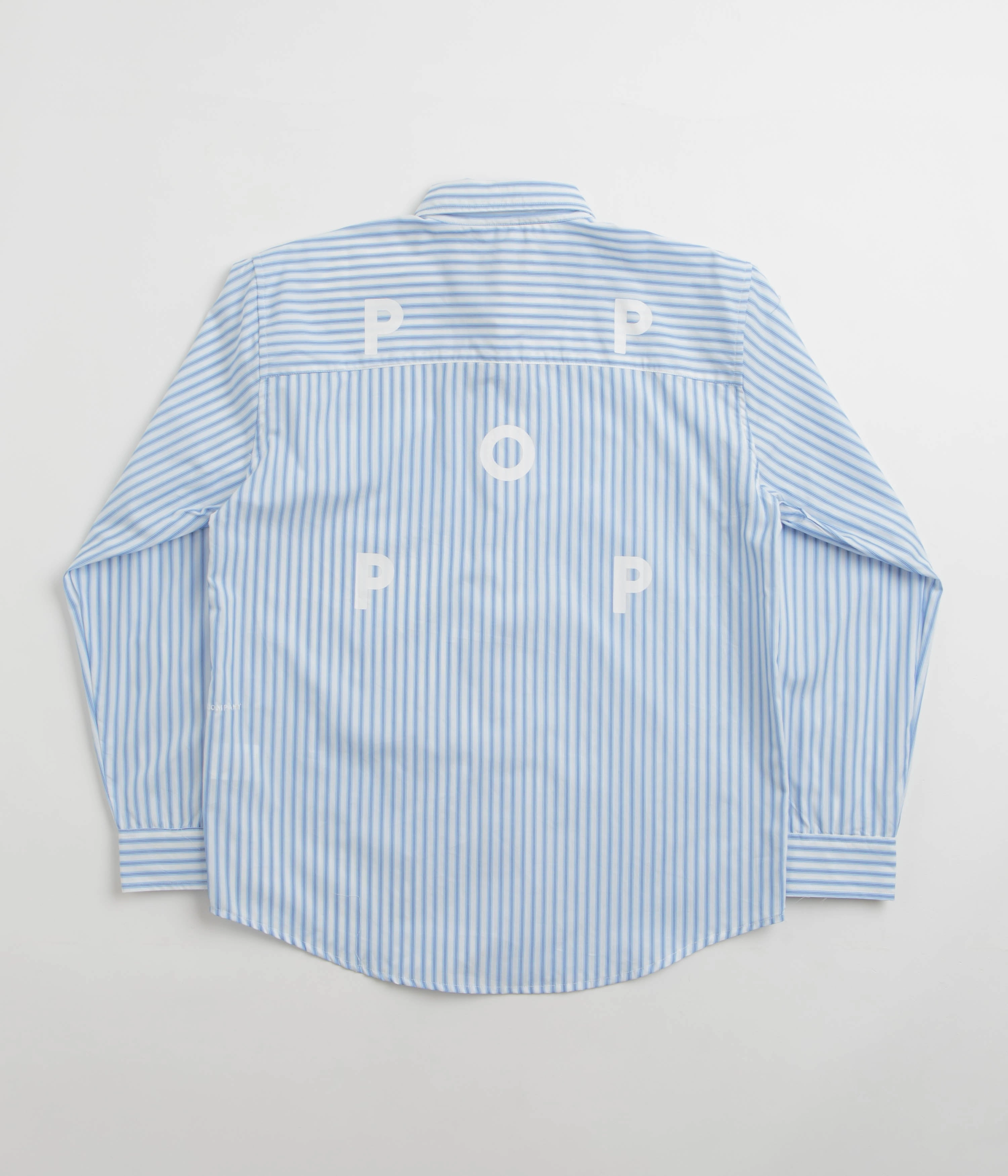 Pop Trading Company Striped Logo Shirt - White Seasonal Trend