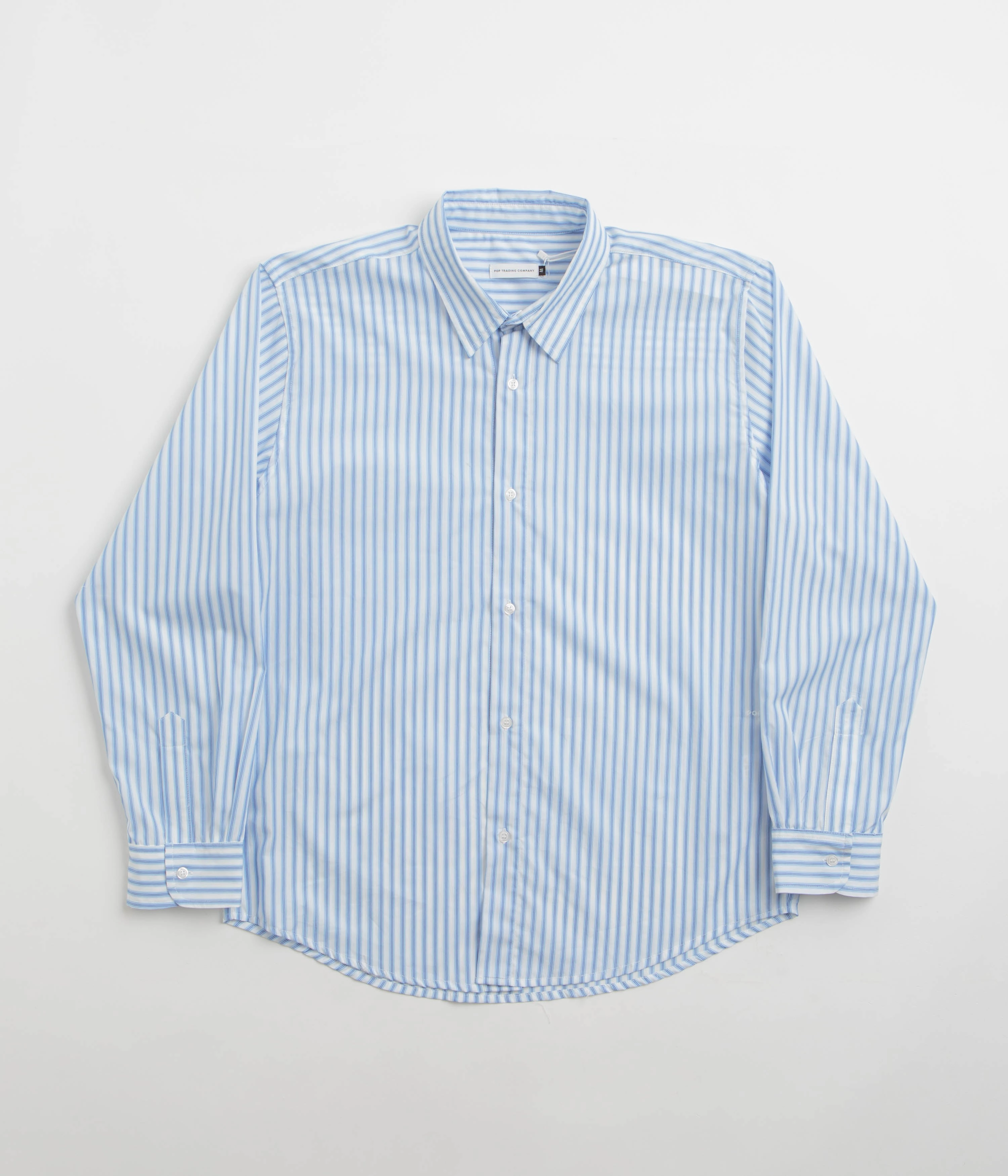Relaxed Comfort Pop Trading Company Striped Logo Shirt - White