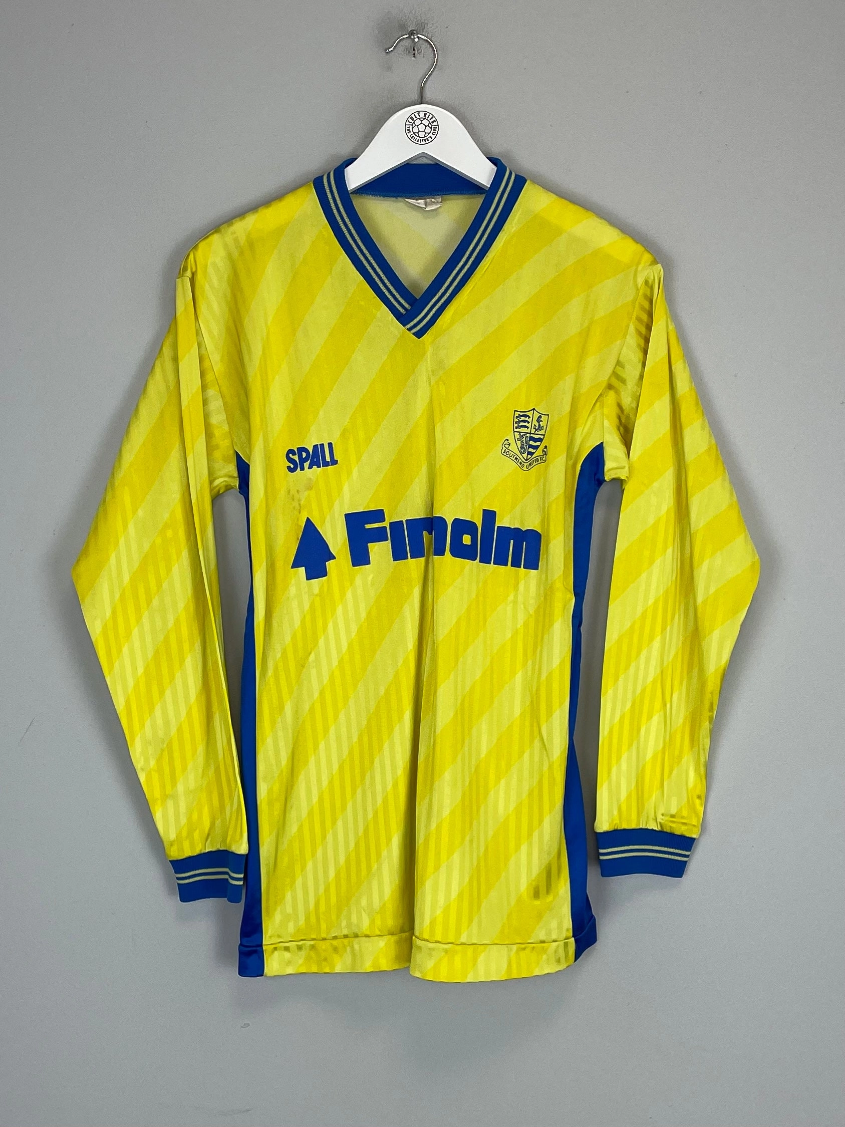 1989/90 SOUTHEND #12 L/S *MATCH WORN* AWAY SHIRT (M) SPALL Ribbed Hem Detail Layer Base
