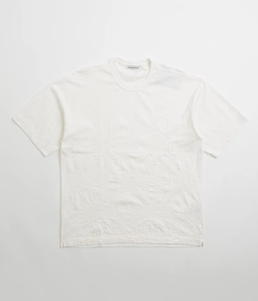 Scoop neck femininity YMC Sunflower Triple T-Shirt - White