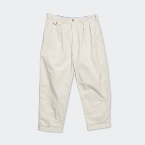 Minimal Look No Ride Up 2 Pleats Trousers Twill - Cement