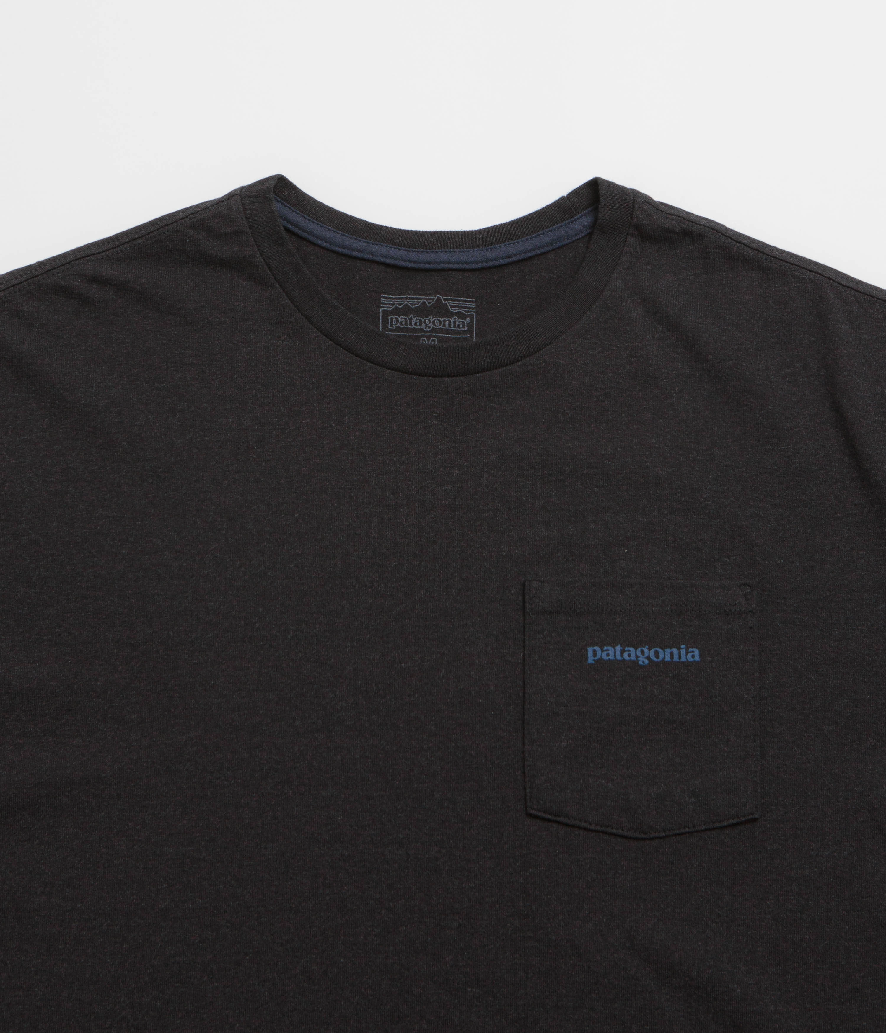 Patagonia Boardshort Logo Pocket Responsibili-Tee T-Shirt - Ink Black Comfortable Design Moisture Wicking Fabric