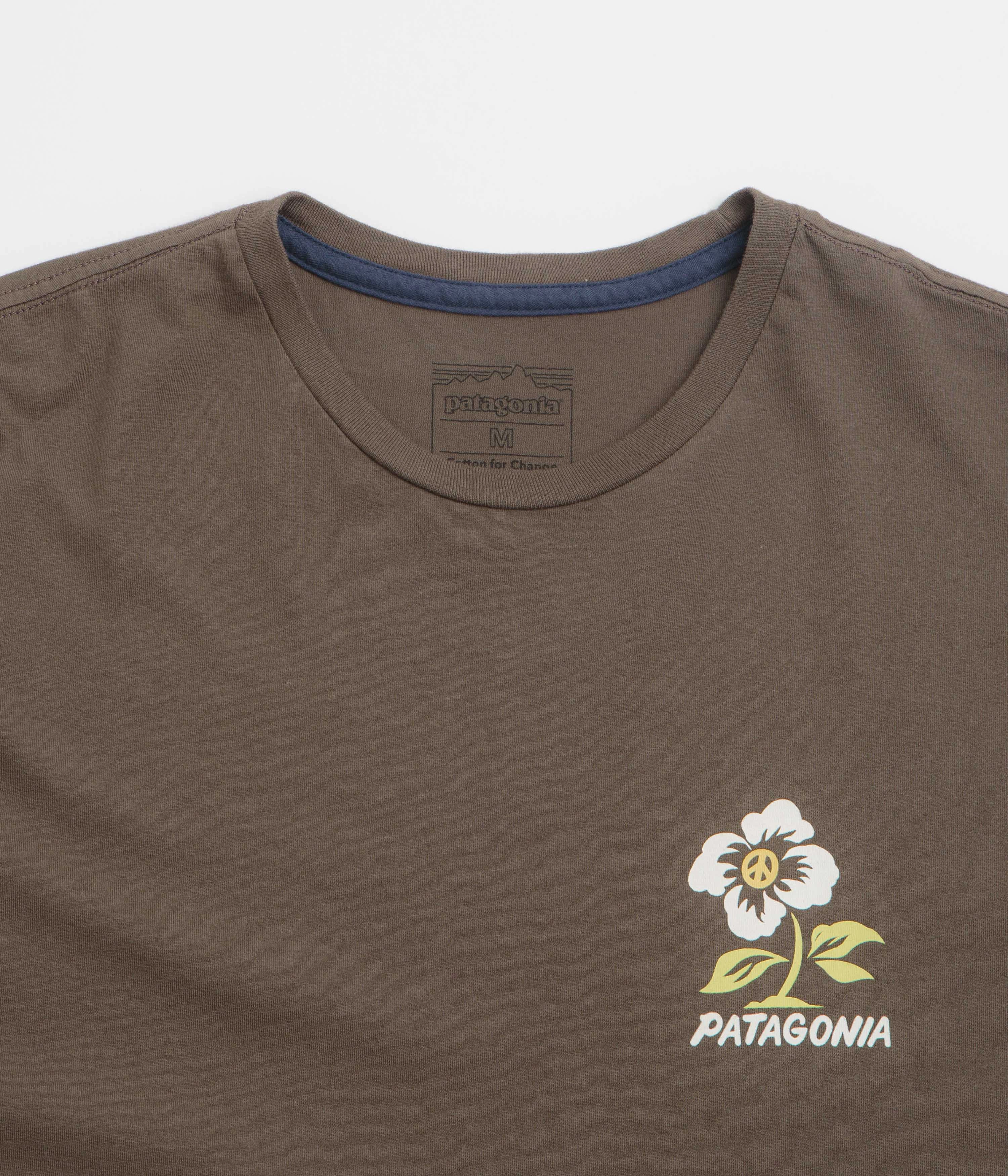 Patagonia Balance Organic T-Shirt - Peace Seeds: Marlow Brown Breathable Layer Urban Look