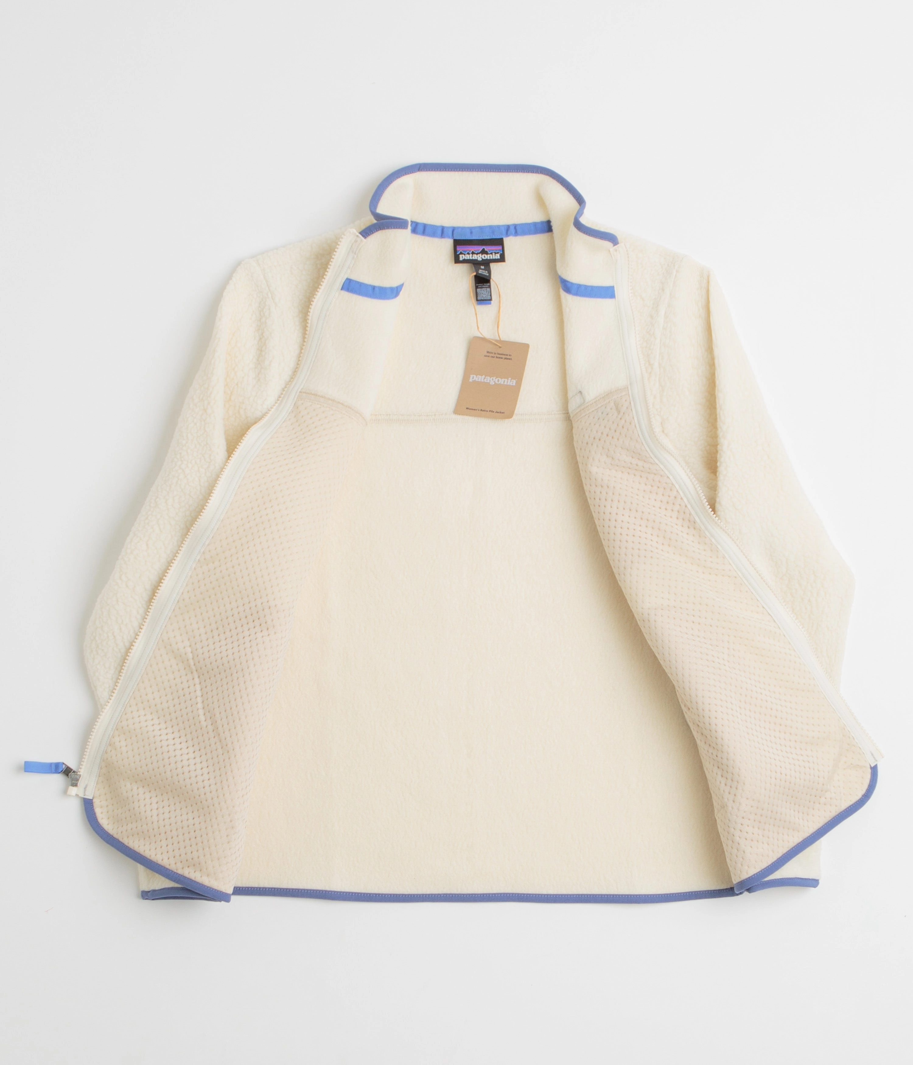 Patagonia Womens Retro Pile Fleece Jacket - Natural Modern Casual Lightweight Comfort