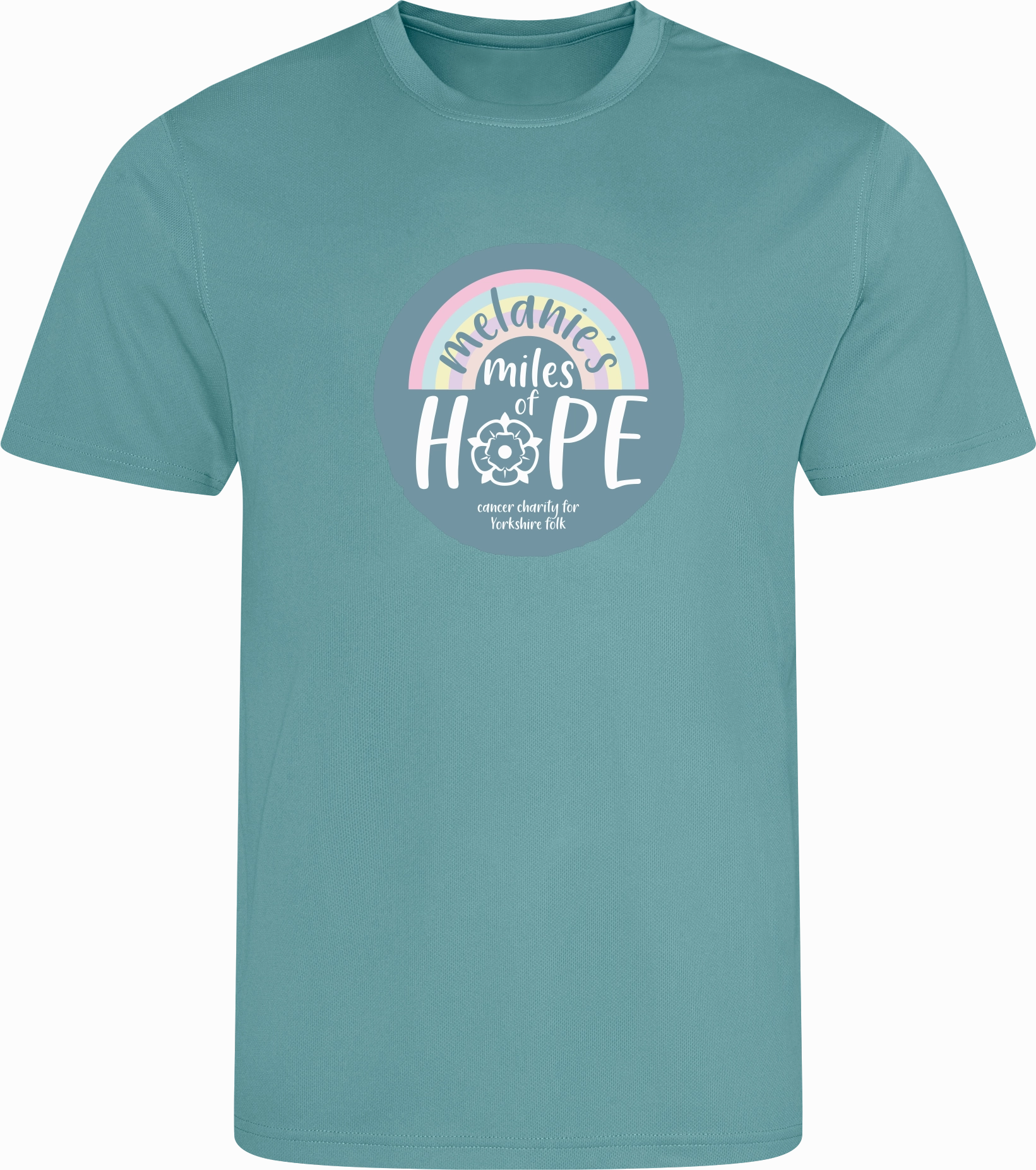 Melanie's Miles Of Hope Kids T-Shirt - Seafoam Moisture wicking