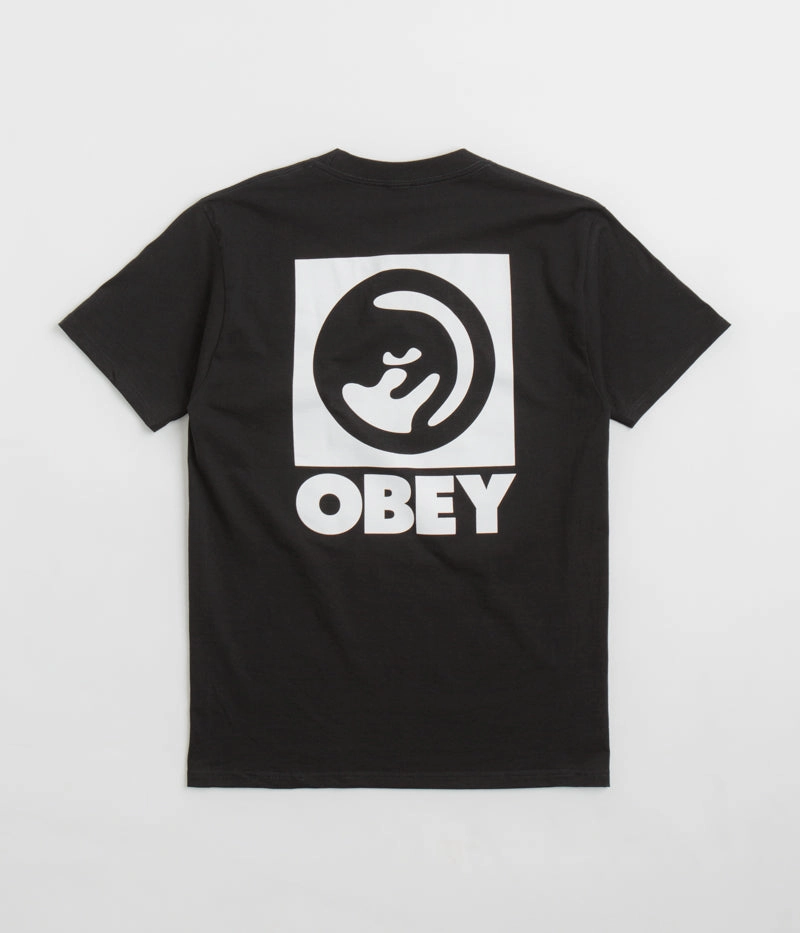 Modern Trend Look Ultra Soft Blended Textile Obey Bold Eye T-Shirt - Black