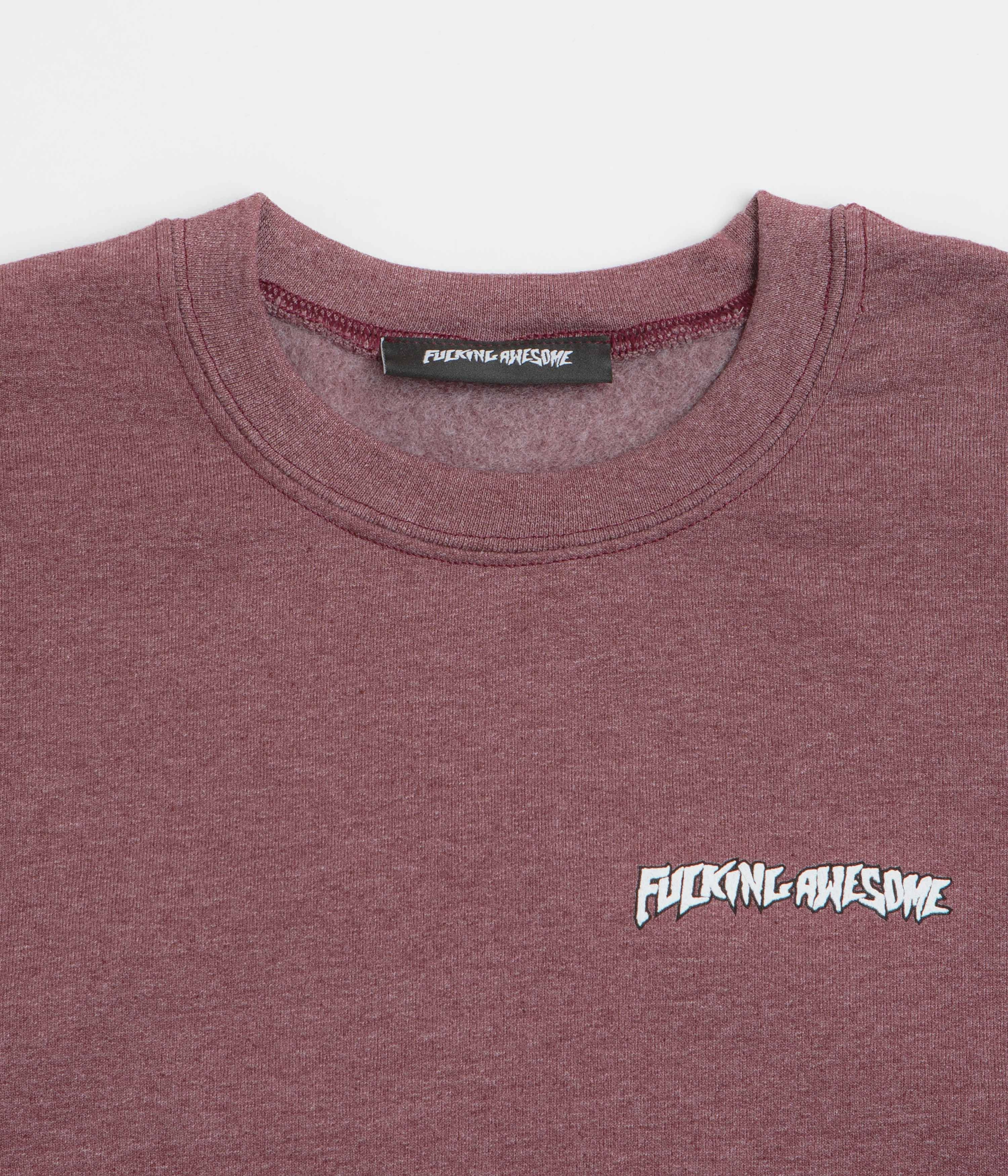 Luxury Fucking Awesome Believe Crewneck Sweatshirt - Maroon