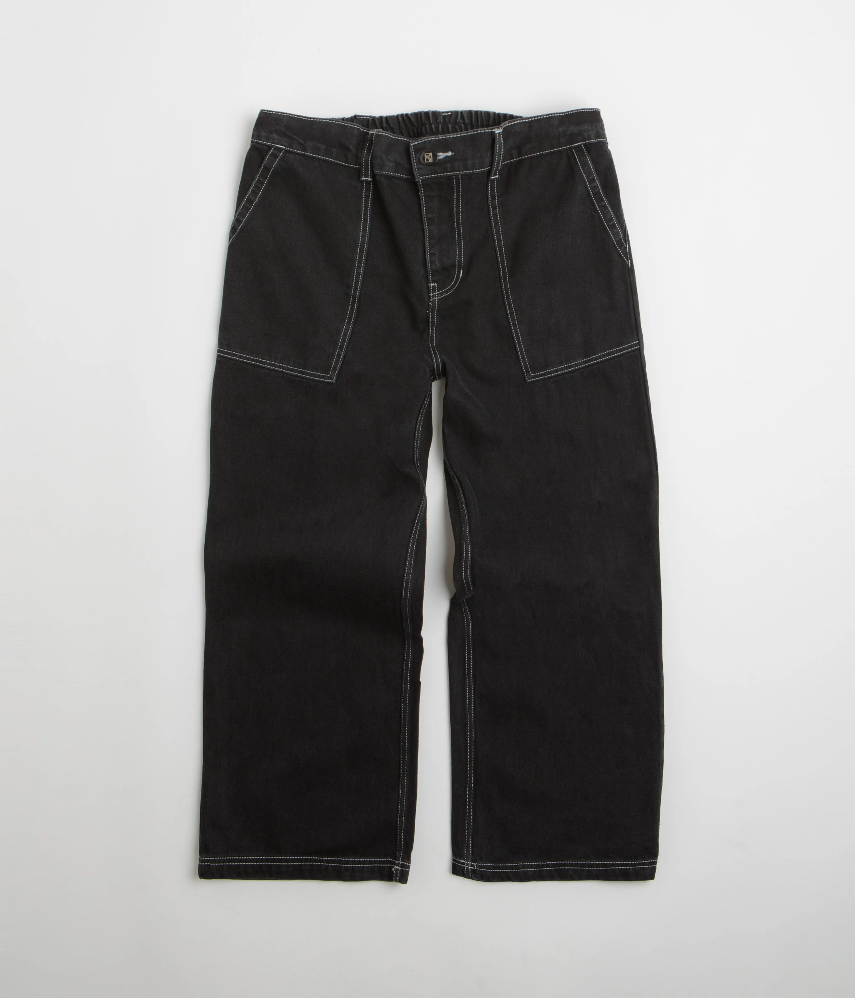 Relaxed Style Neutral Youth Style Office Wear Poetic Collective Painter Pants - Black Denim / White Seams