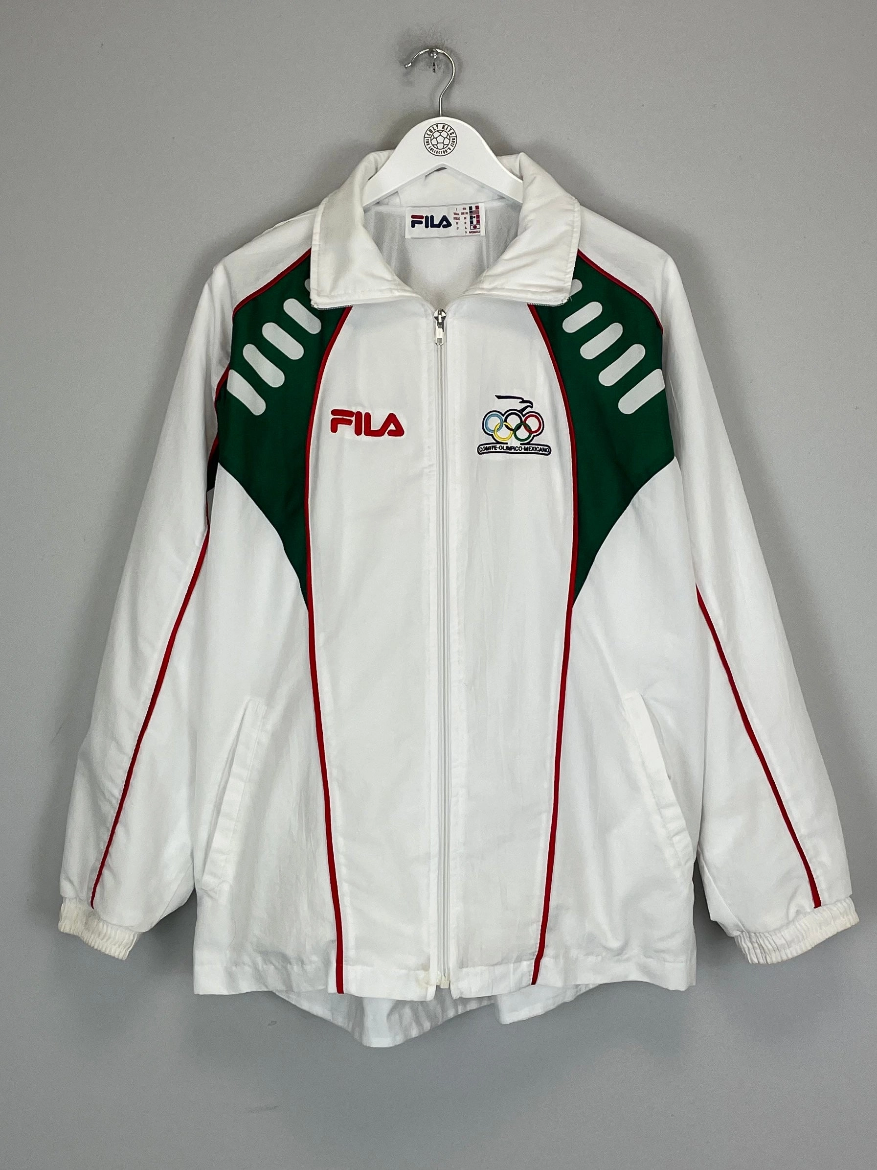 2004 MEXICO OLYMPICS TRACK JACKET (M) FILA Cashmere Faux Leather
