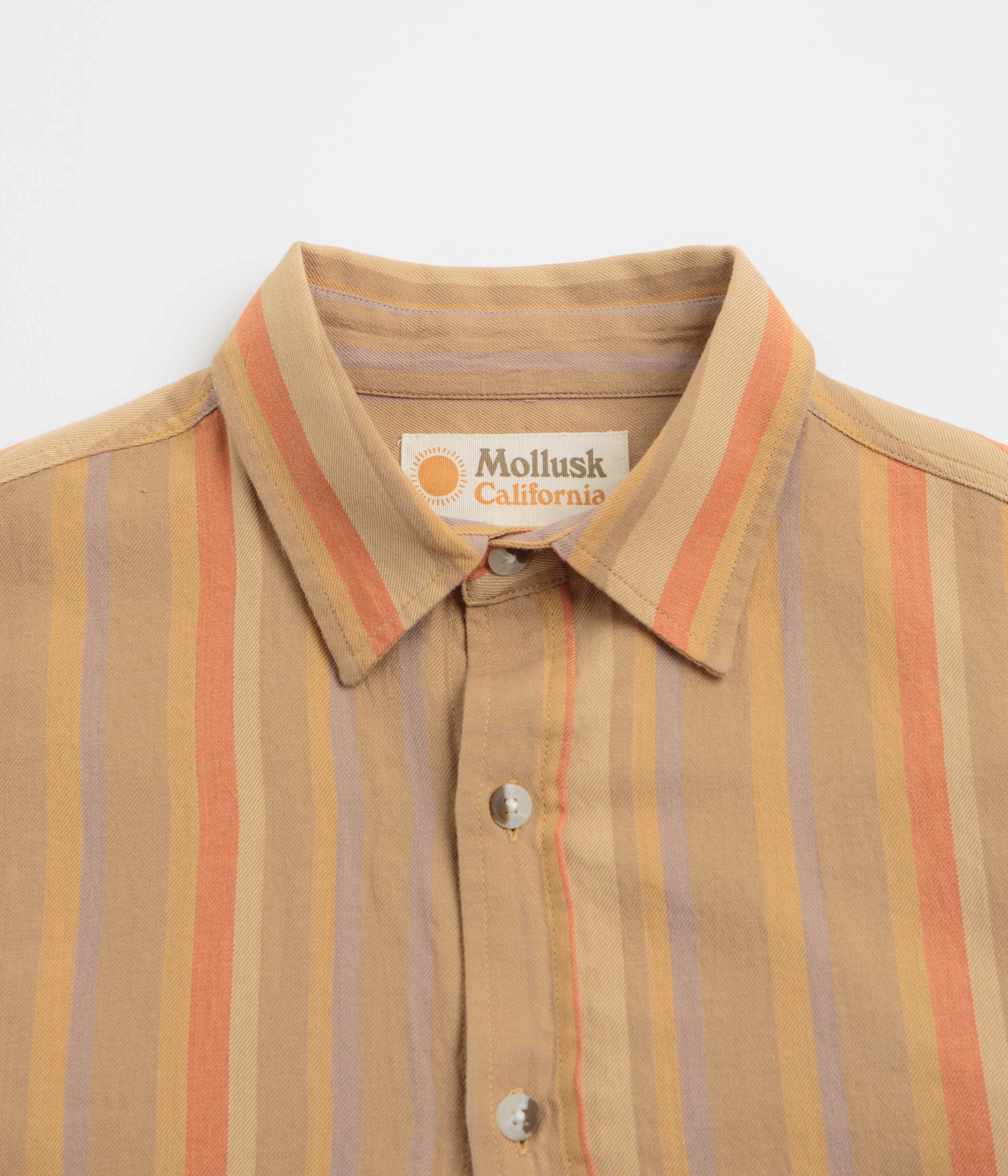 Waffle Weave Mollusk Summer Shirt - Clay Stripe