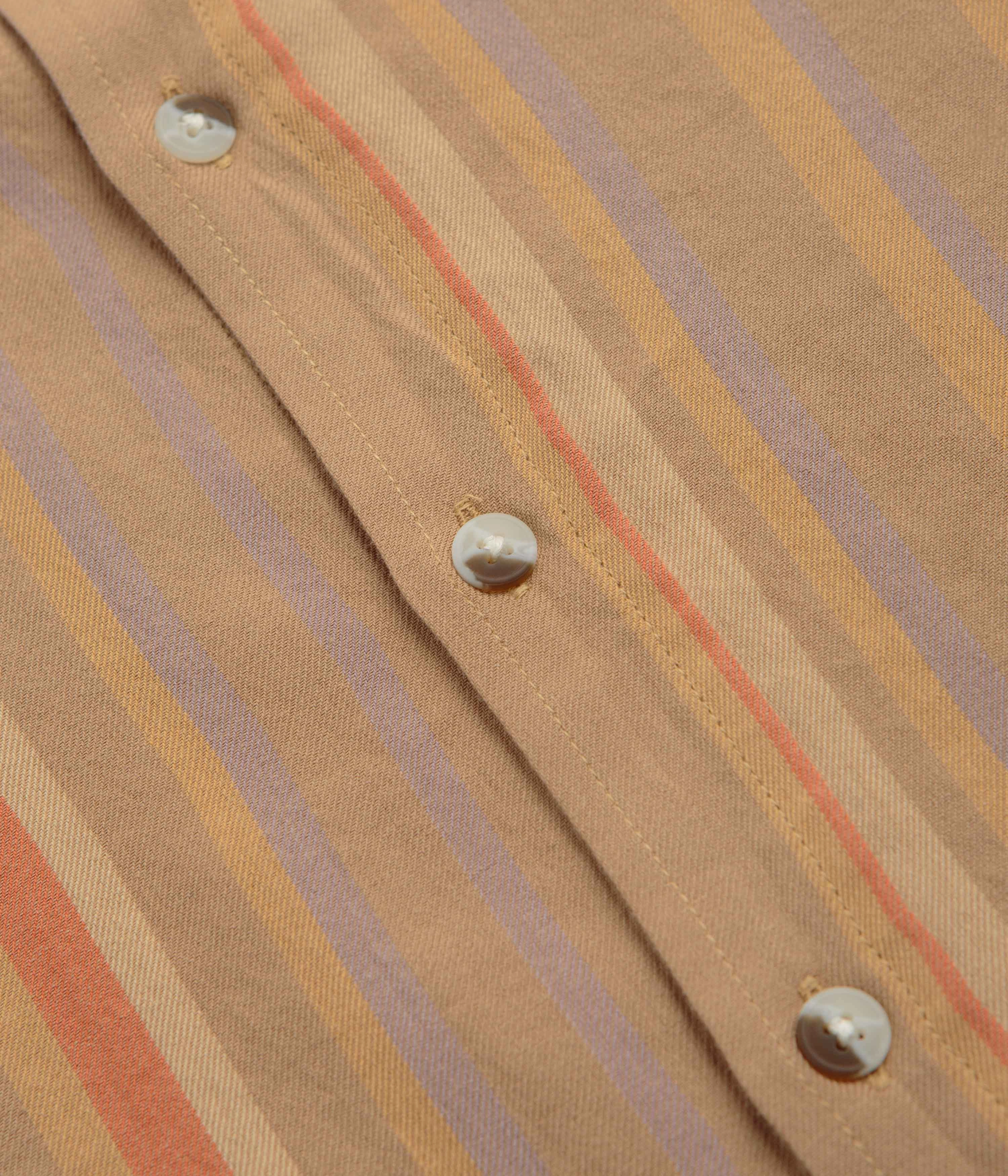 Mollusk Summer Shirt - Clay Stripe Soft Touch Fabric Streetwear