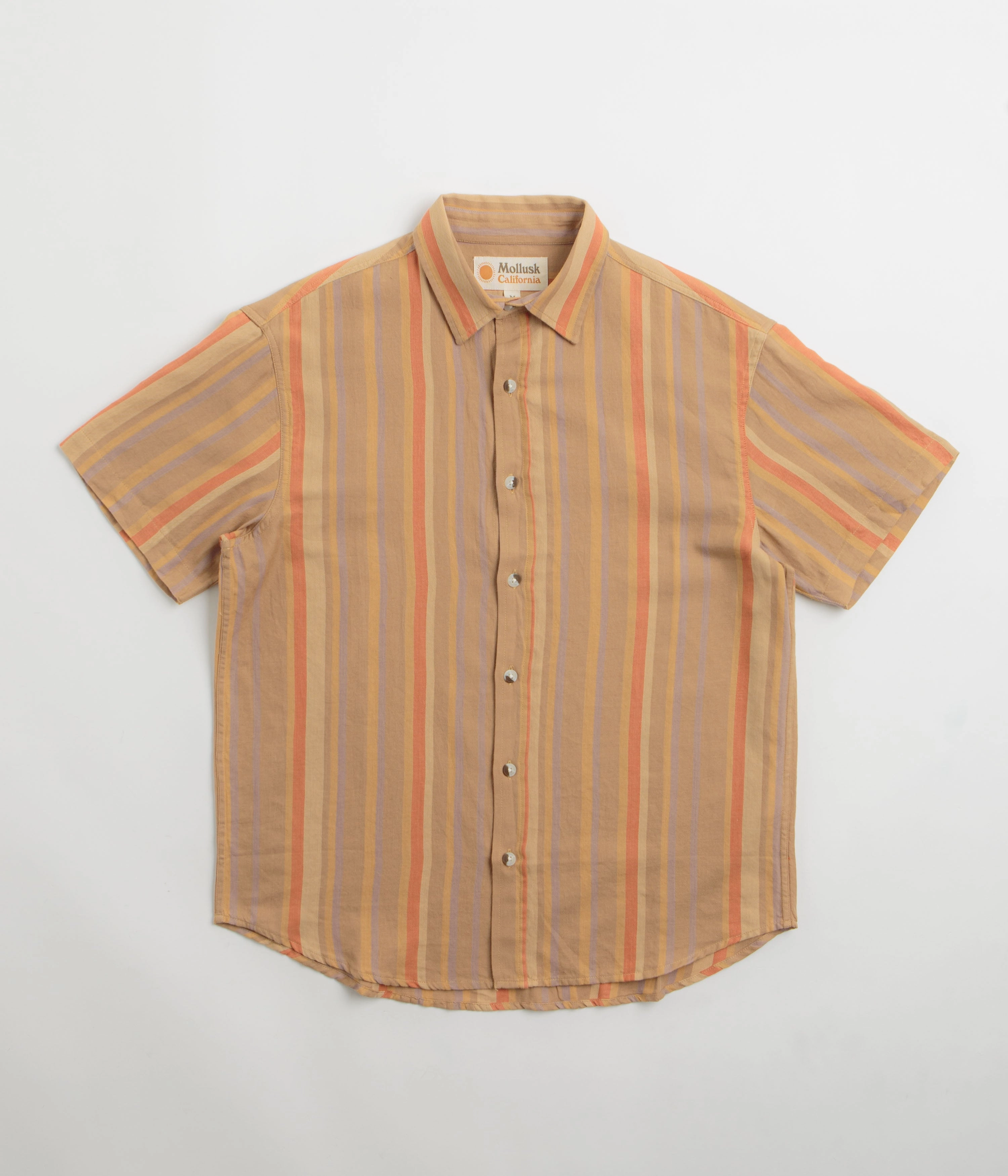 Mollusk Summer Shirt - Clay Stripe Modern Aesthetic