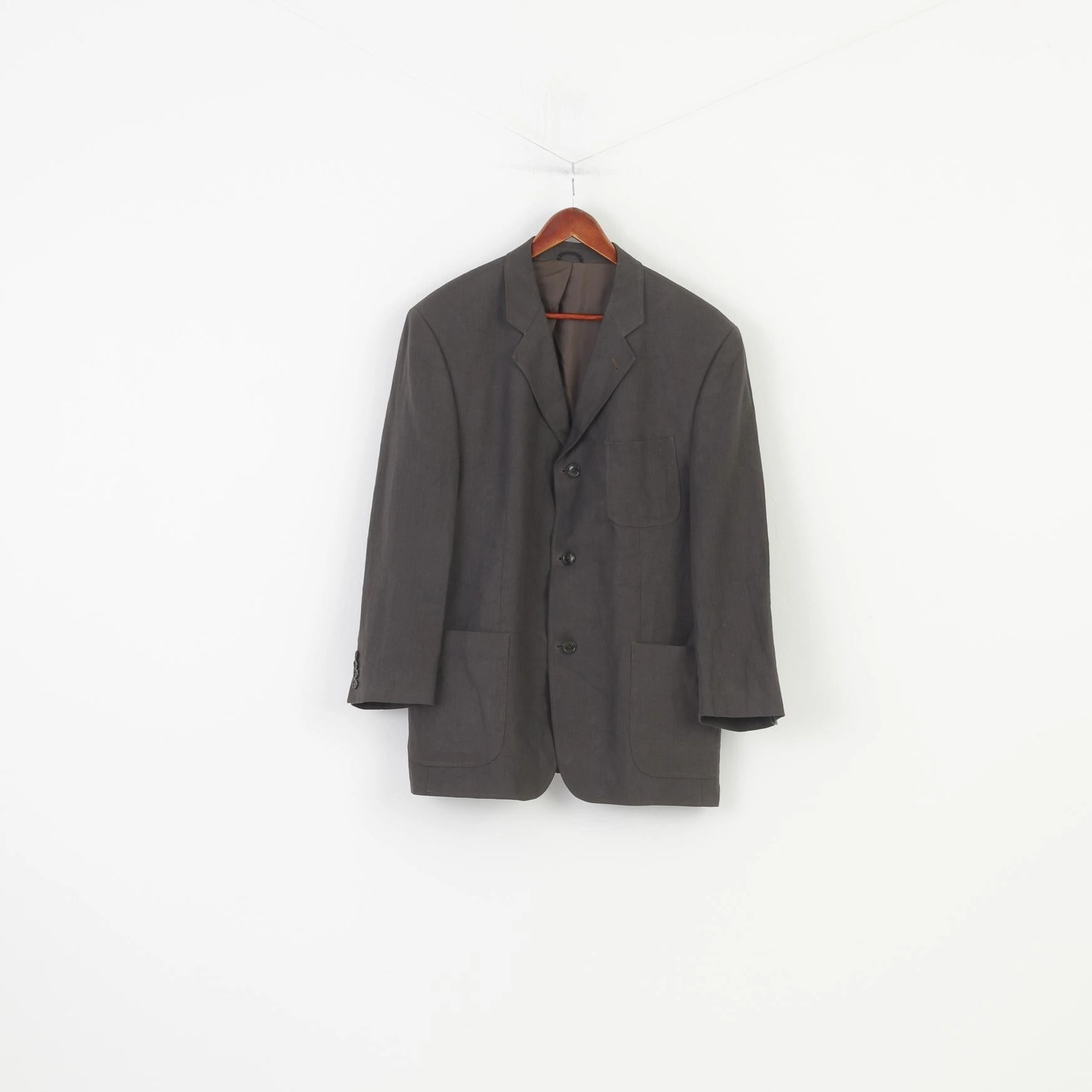 Ultimo Men 26 40 Blazer Grey Breasted Bottoms Classics Santomia Super 100's Linen Jacket Everyday Coverage Thermolite Insulation