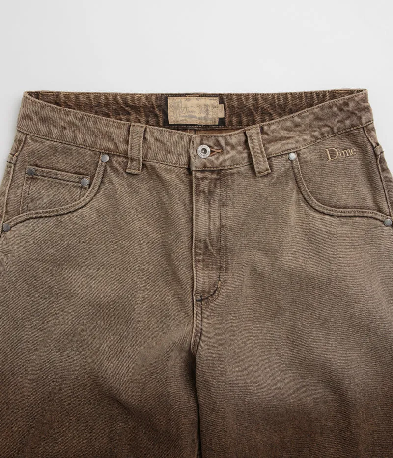 Simple Utility Dime Classic Baggy Jeans - Dipped Sandblasted Brown
