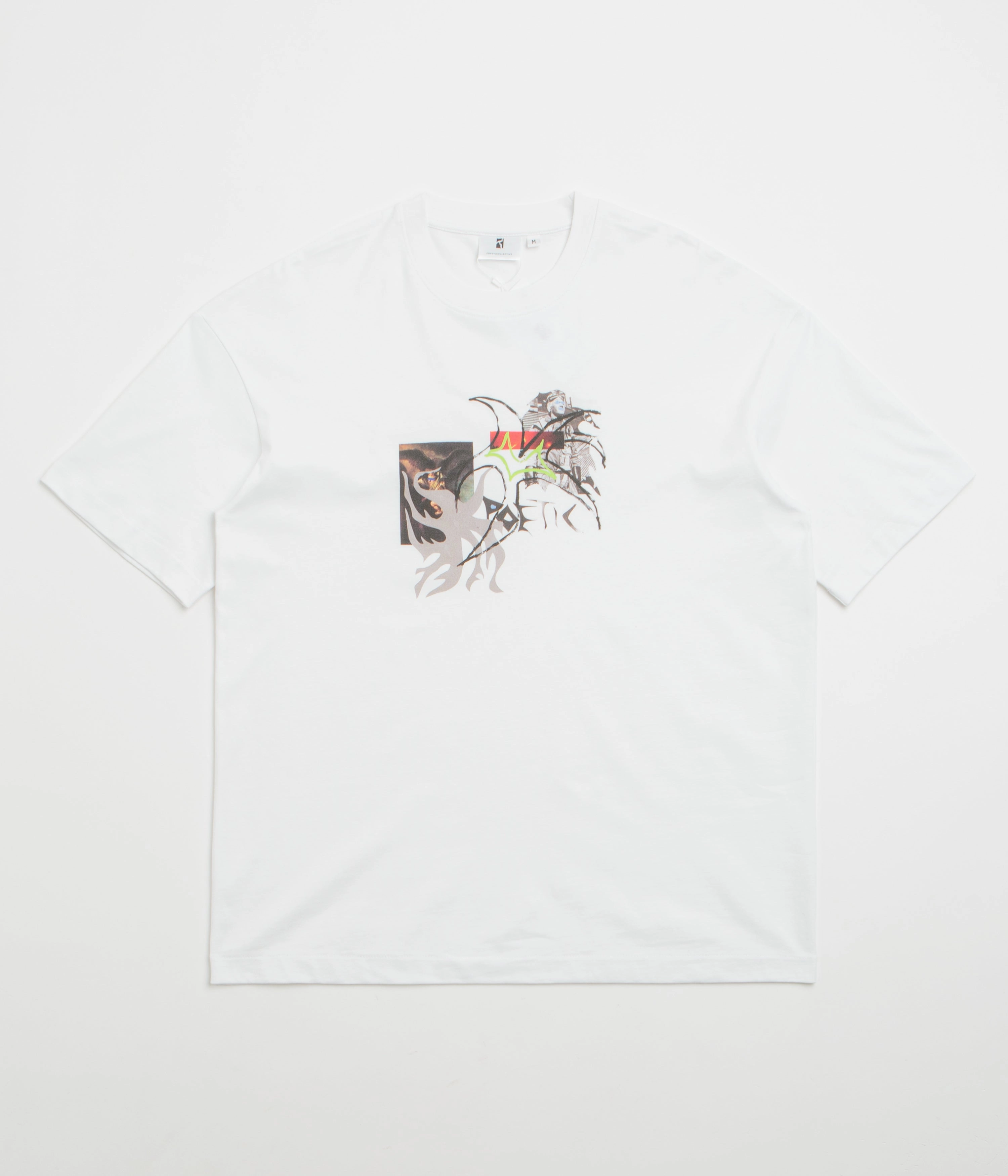Poetic Collective Eagle Collage T-Shirt - White Light Style Ergonomic Cut