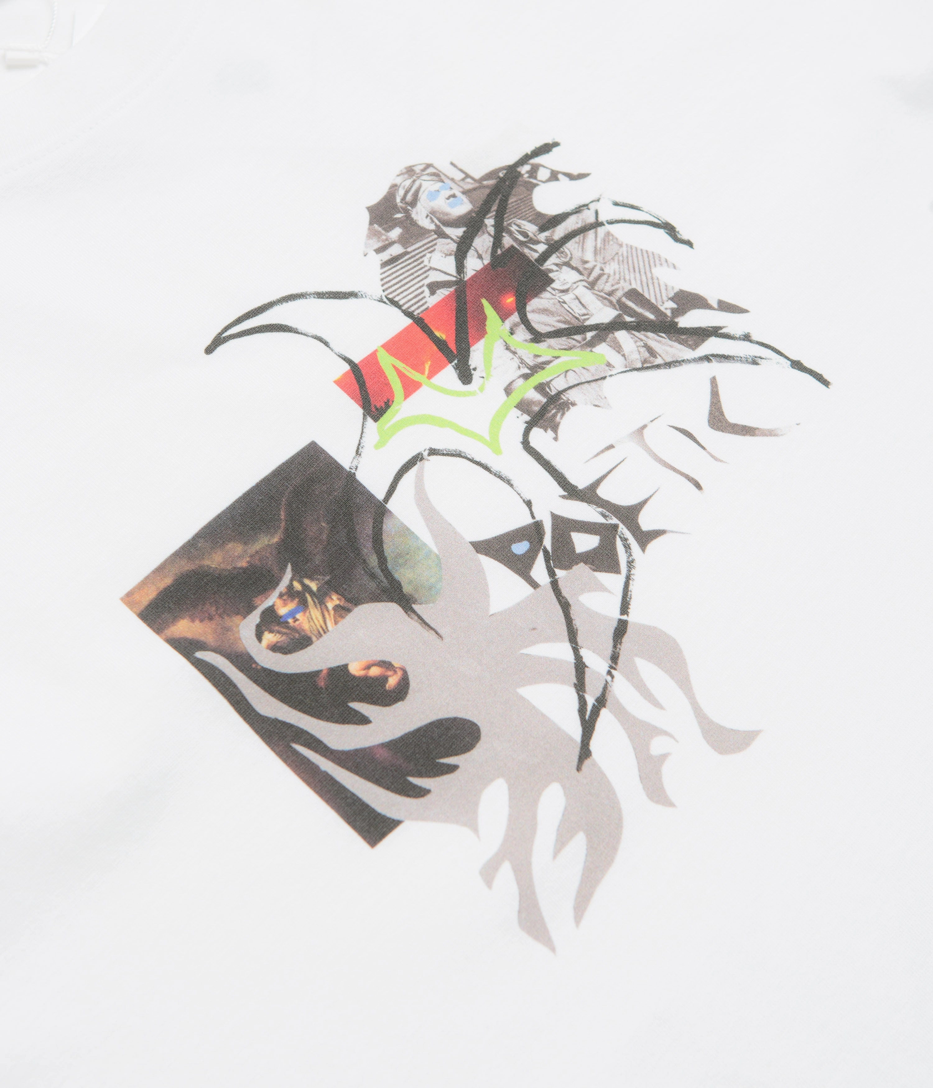 Poetic Collective Eagle Collage T-Shirt - White Flexible Neckband Comfy Choice