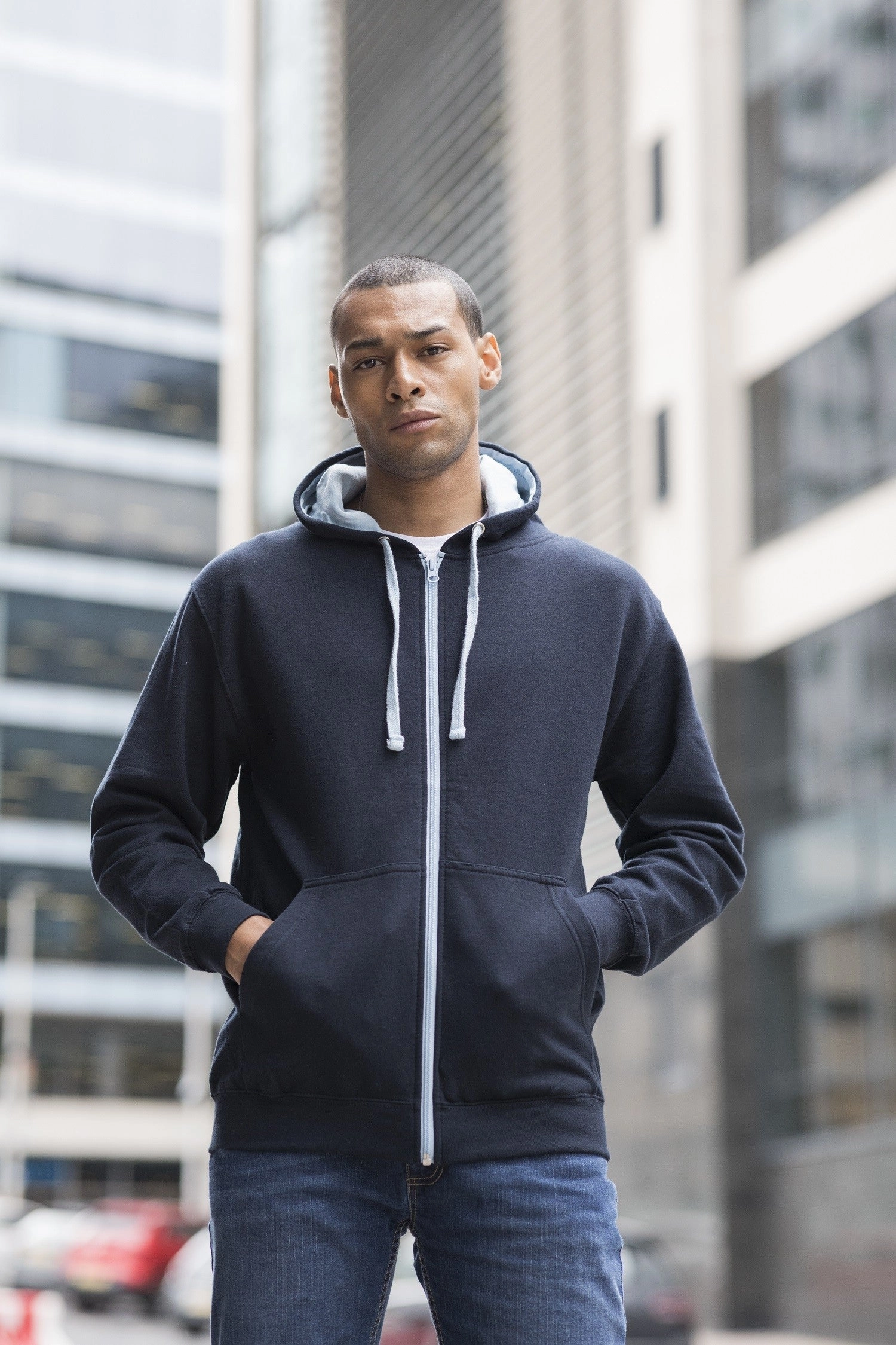 Varsity Zoodie | HEATHER GREY/FRENCH NAVY Fitness wear Androgynous style