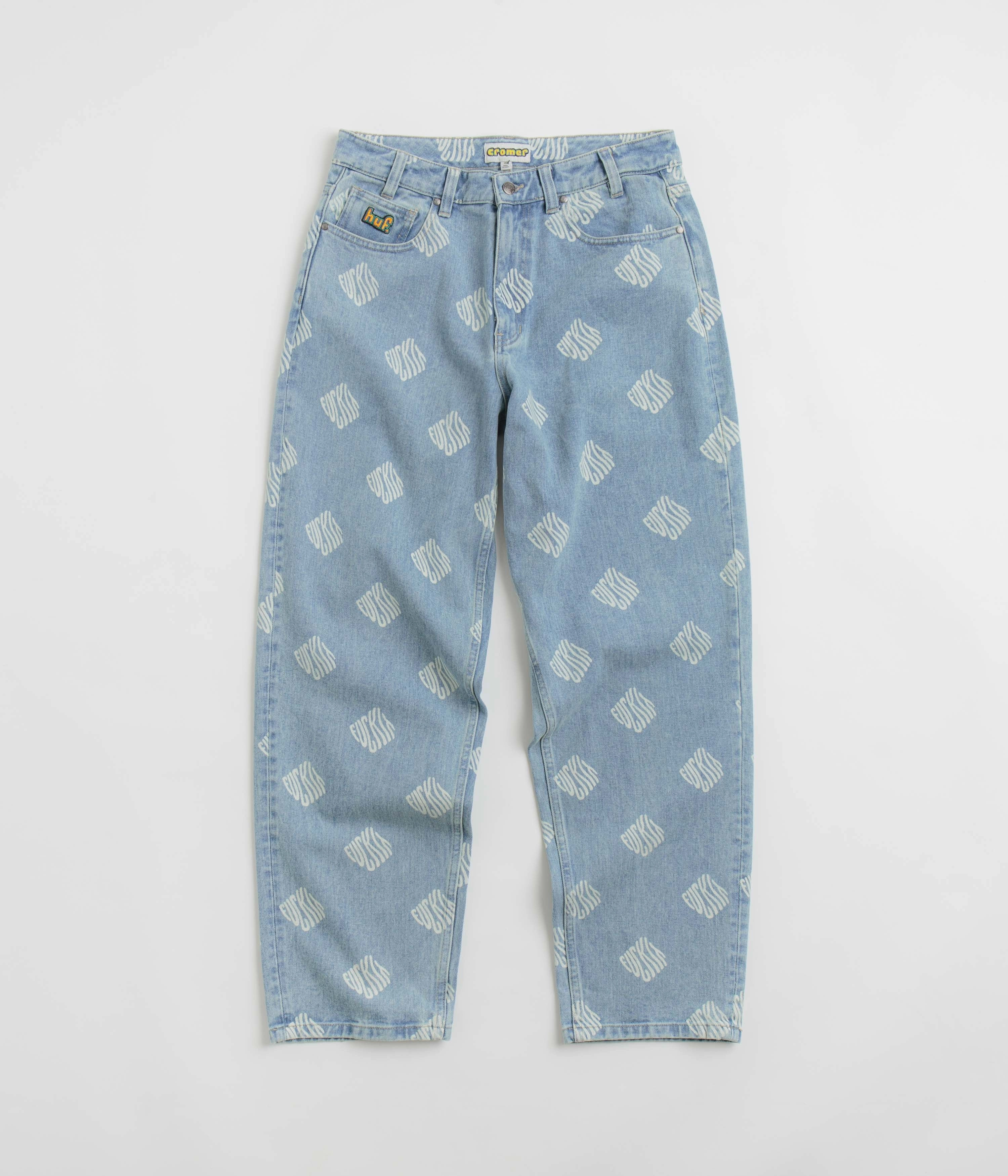 Streetwear Fan Minimalist Style Balanced Piece HUF Cromer Print Pants - Blue