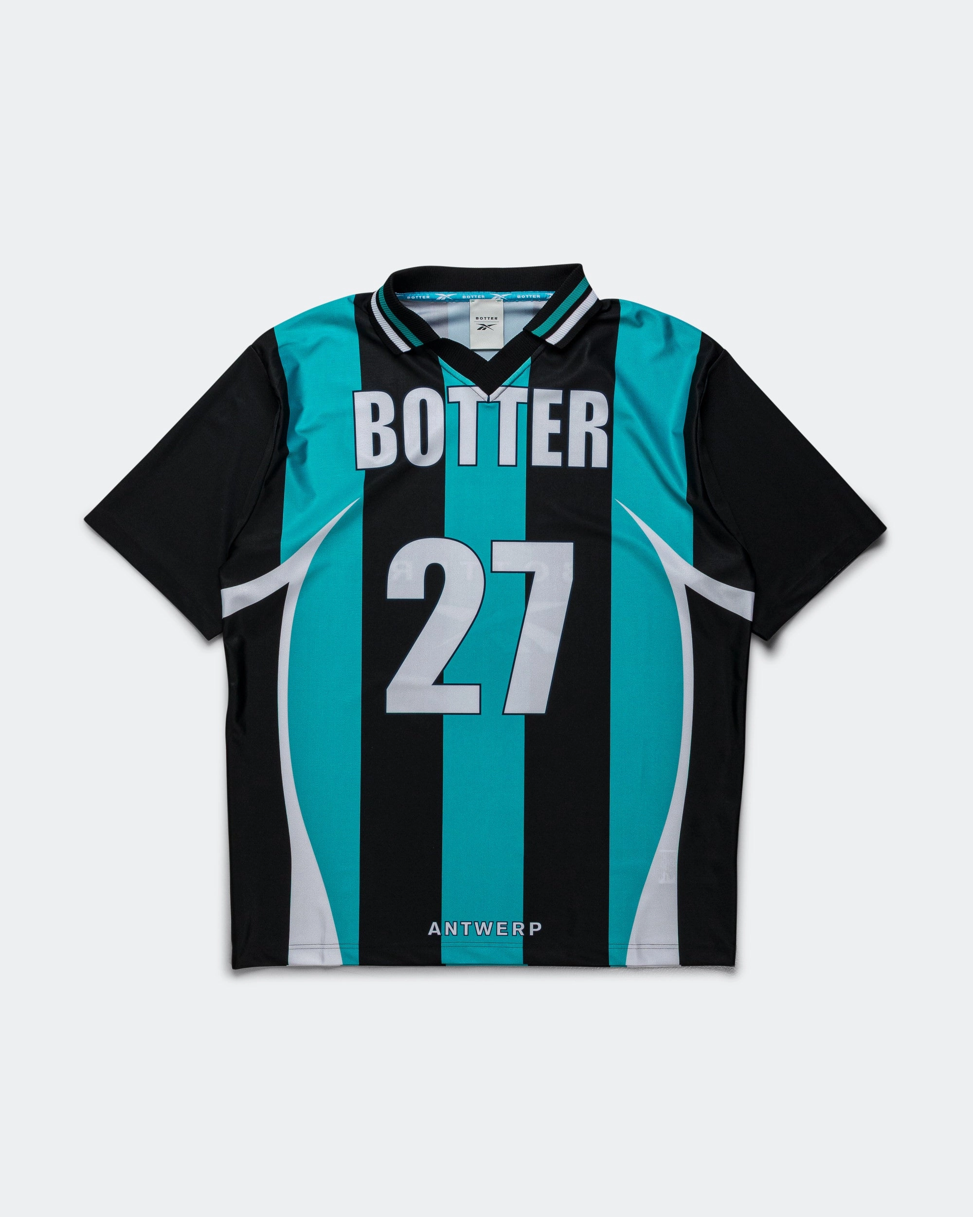 Reverse Soccer Tee x Botter - Striped Navy/Aqua Seasonal Collection Everyday Wear