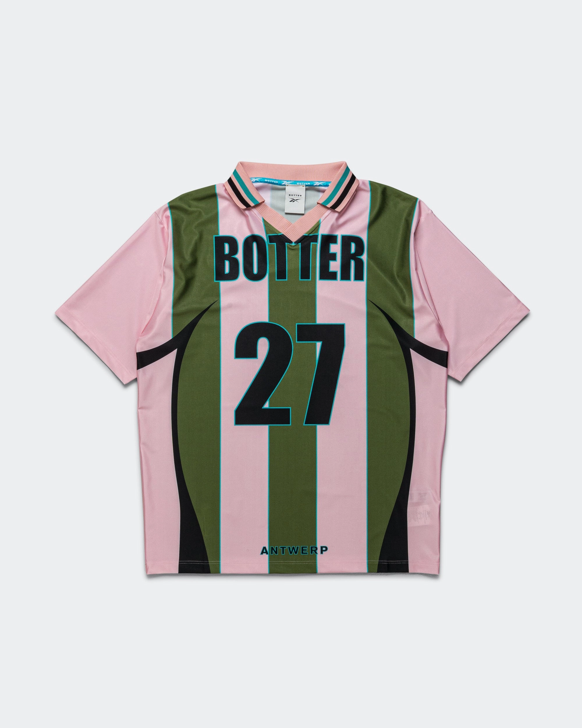 Reverse Soccer Tee x Botter - Striped Pink/Green Comfortable fit Sleek Silhouette