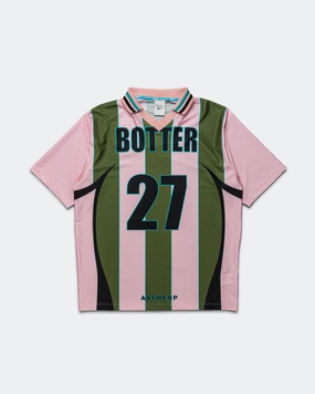 Reverse Soccer Tee x Botter - Striped Pink/Green Comfortable fit Sleek Silhouette