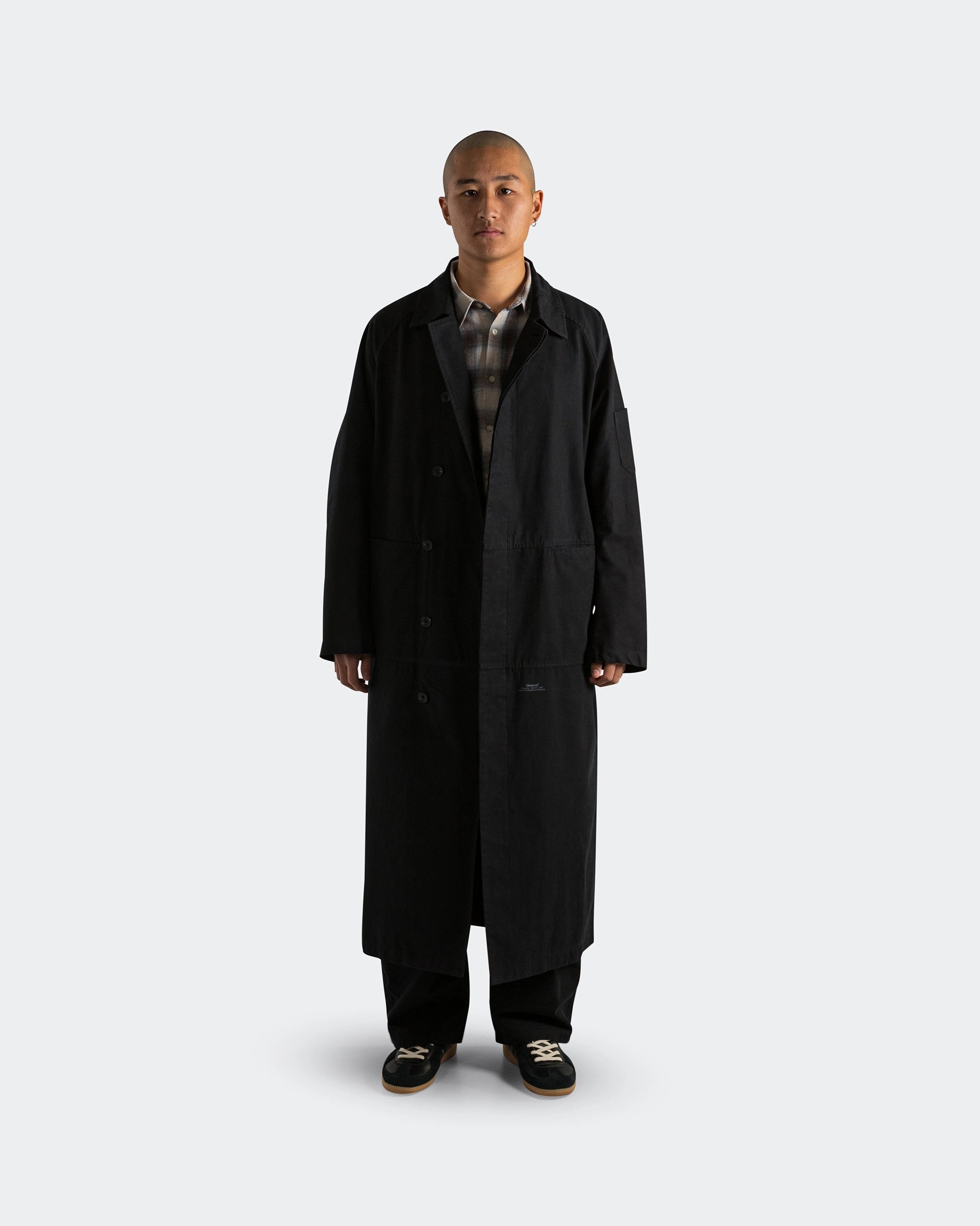 Reverse Twill Panel Trench - Black ErgonomicCut InterchangeableLining