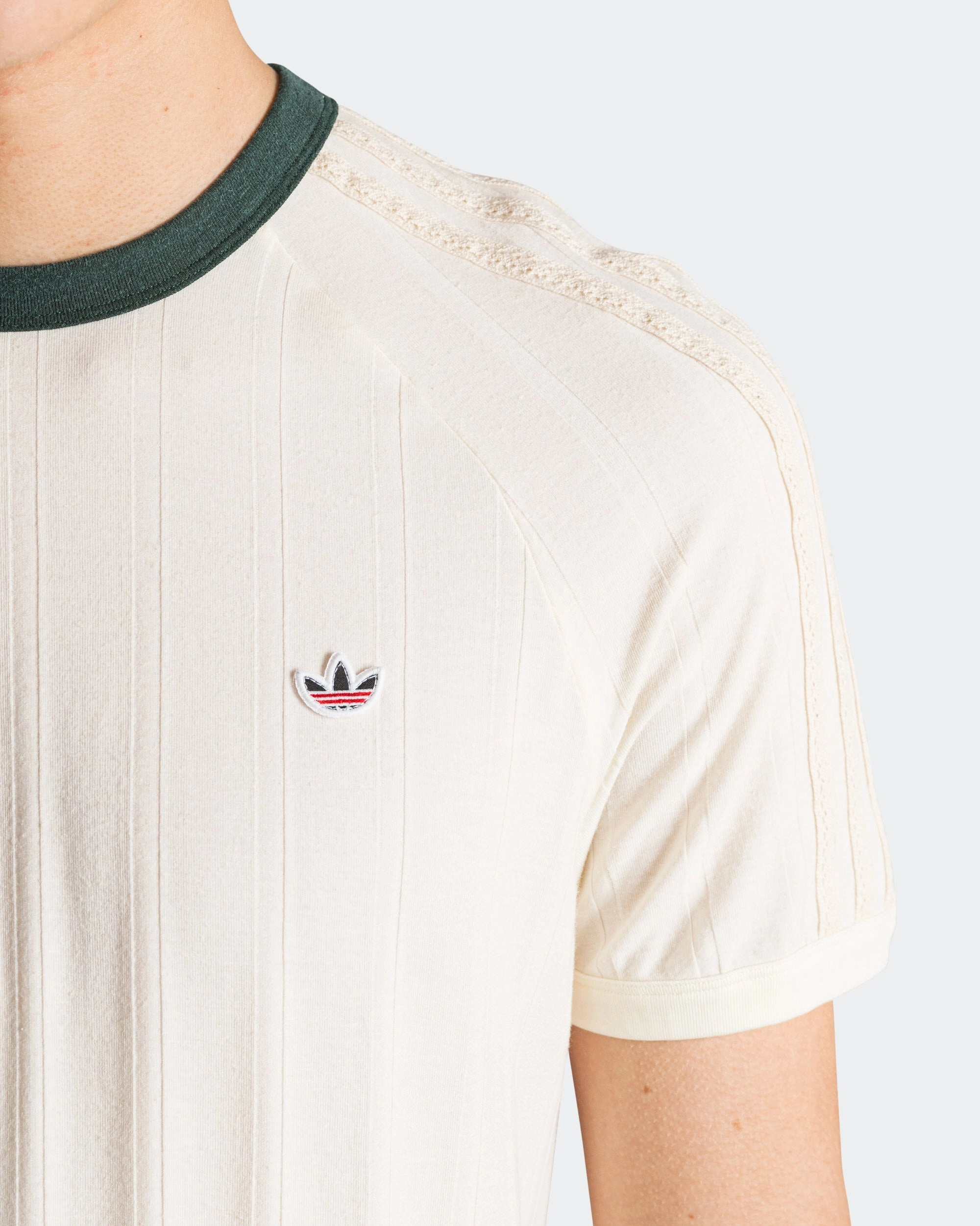 Breathable mesh Rib Tee by Edison Chen x CLOT - Cream White/Green Night