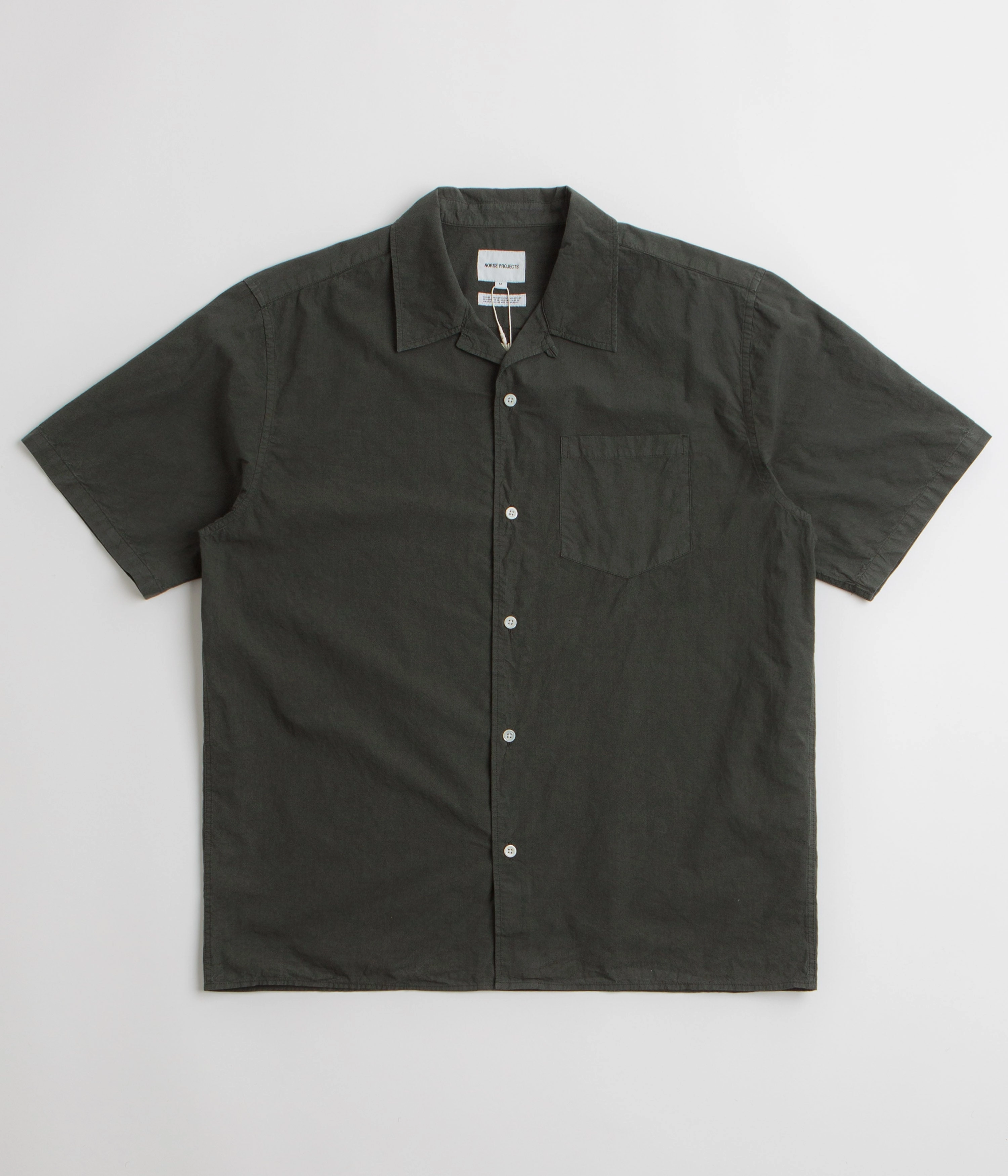 Summer Fashion Youthful Appeal Norse Projects Carsten Cotton Tencel Shirt - Black Olive