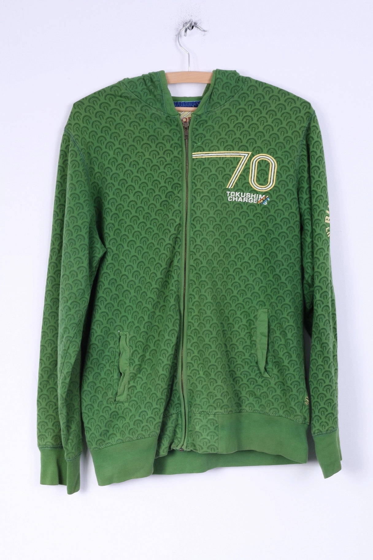 Ringspun Mens M Sweatshirt Green Cotton Tokushima Chargers Hoodie product neon energy