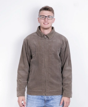 Ripley Mens M Conduroy Jacket Brown Full Zipper Cotton Business Meeting