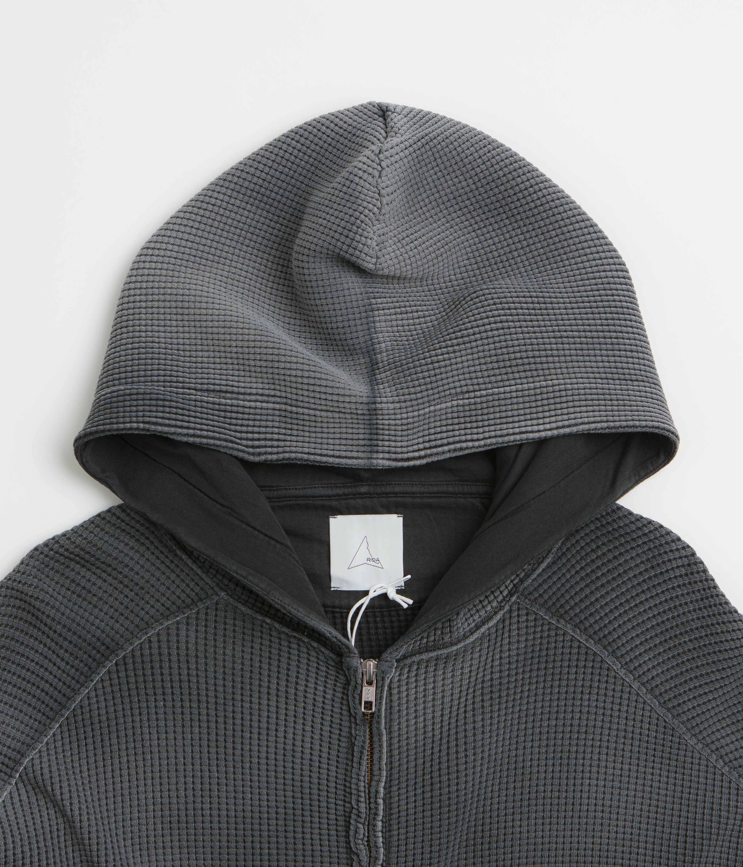 ROA Bee Sun Faded Zip Up Hoodie - Black Urban Style