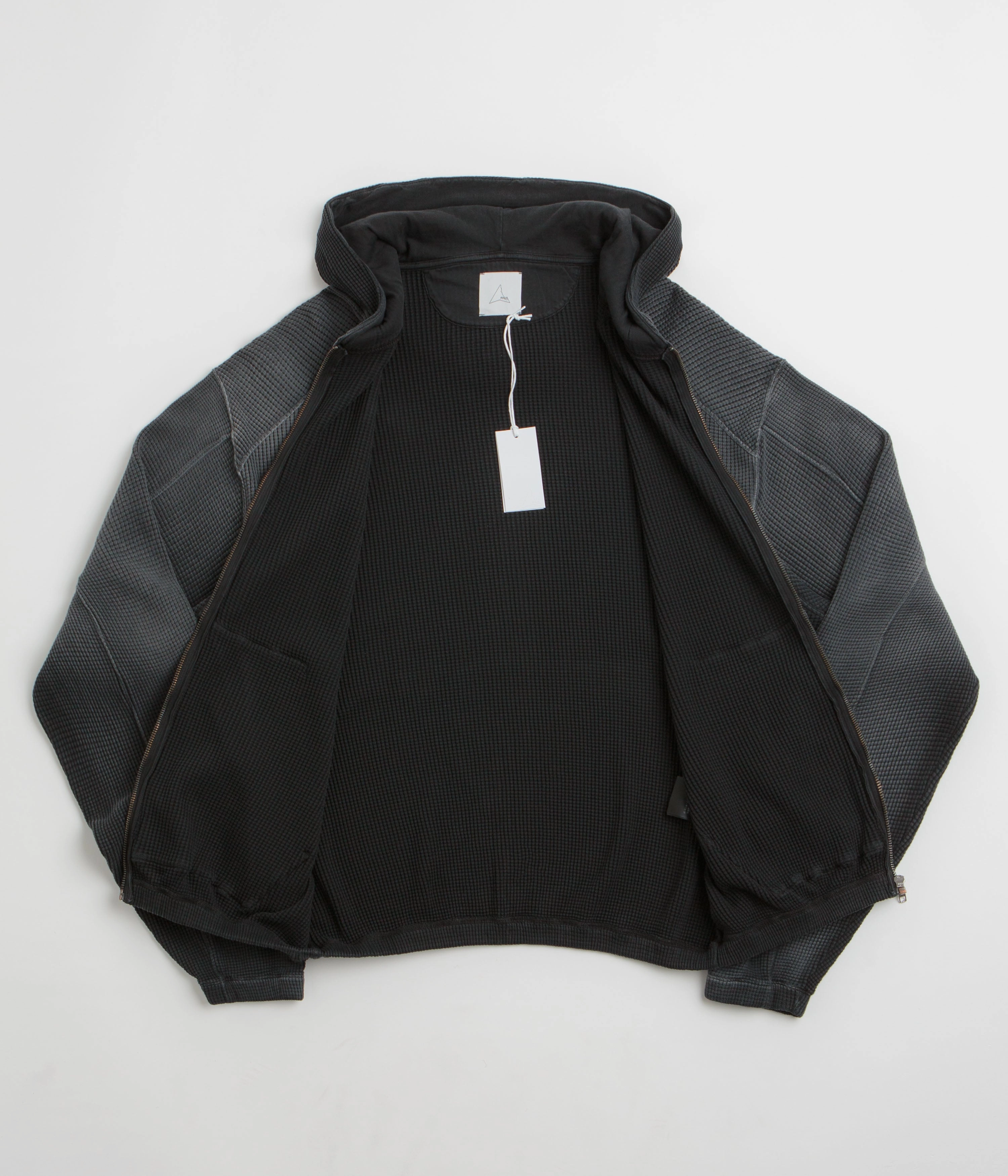 ROA Bee Sun Faded Zip Up Hoodie - Black Springbok like