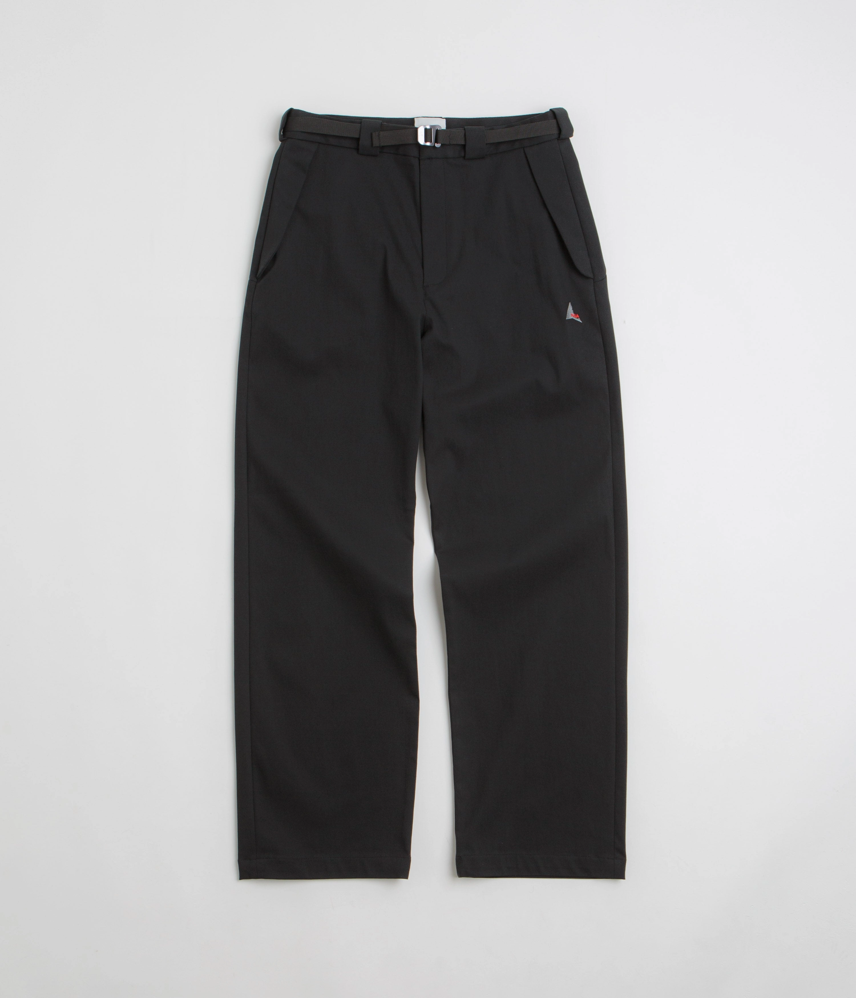 ROA Buckle Chino Trousers - Black Light Reflective Details OrganicCotton