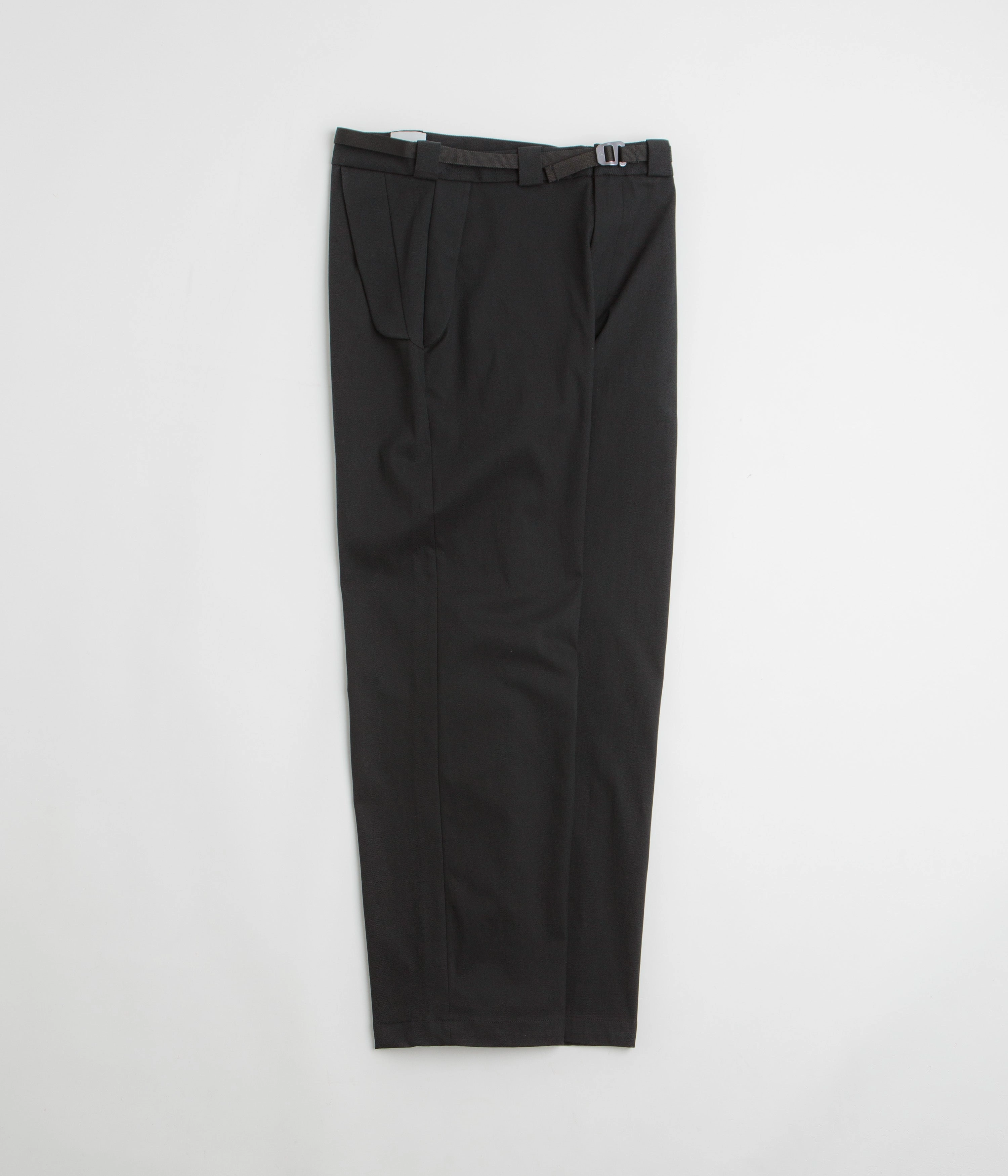 ROA Buckle Chino Trousers - Black Easy Care Fabric Durable Material