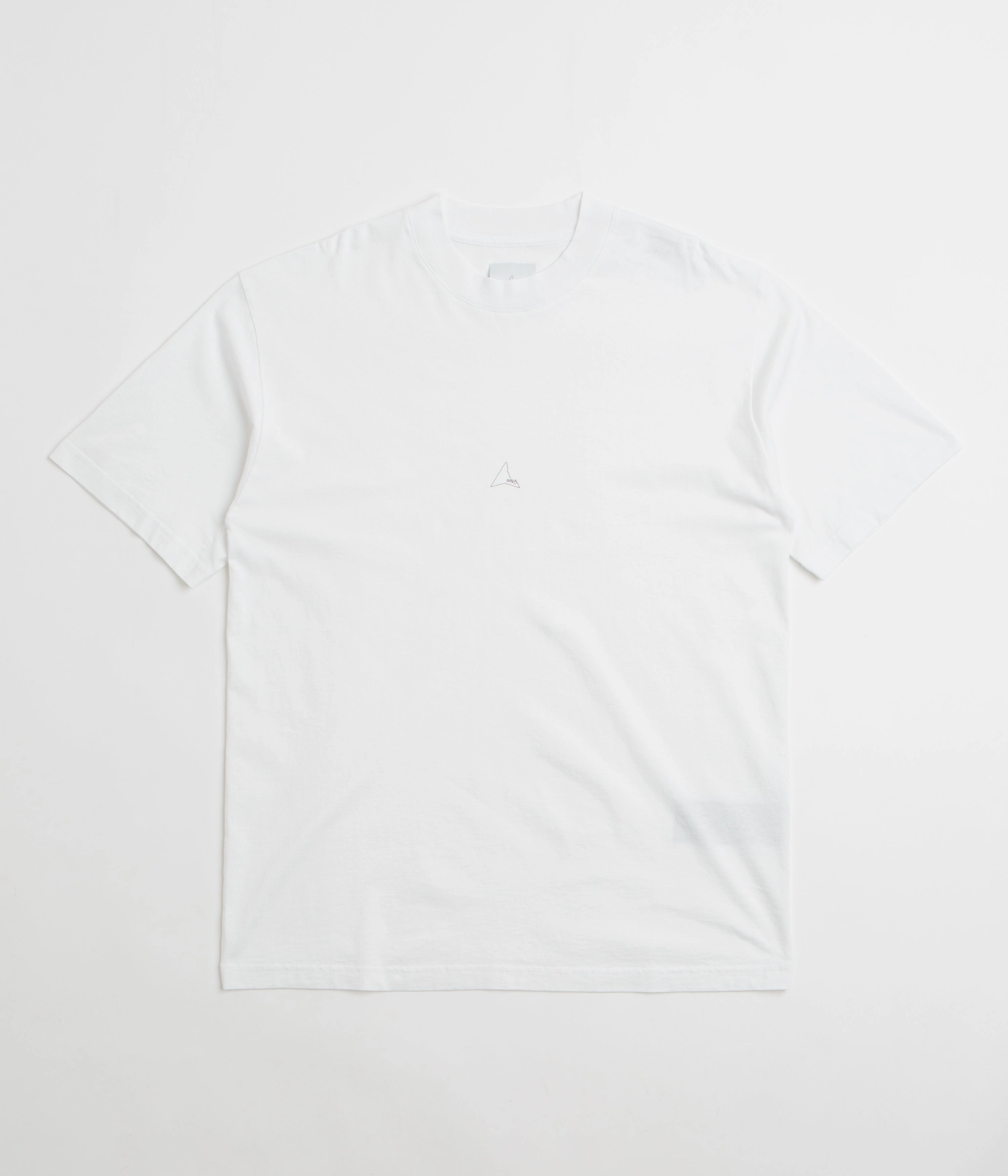 Garment Washed Texture Office Wear ROA Logo T-Shirt - White