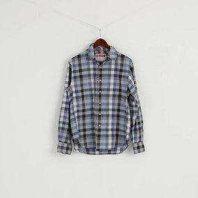 Robert Graham The Freshly Laundered Men M Casual Shirt Blue Check Cotton Top Warm Layers Graduation Attire