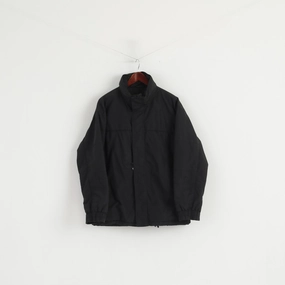 fitted fit Consent Rodeo C&A Men M 48/50 Jacket Black Padded Full Zipper Hidden Hood Casual Top