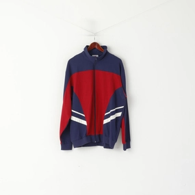 Roger Kent Men 48 XXL Sweatshirt Navy Vintage Cotton Full Zipper Classic Top Versatile Piece