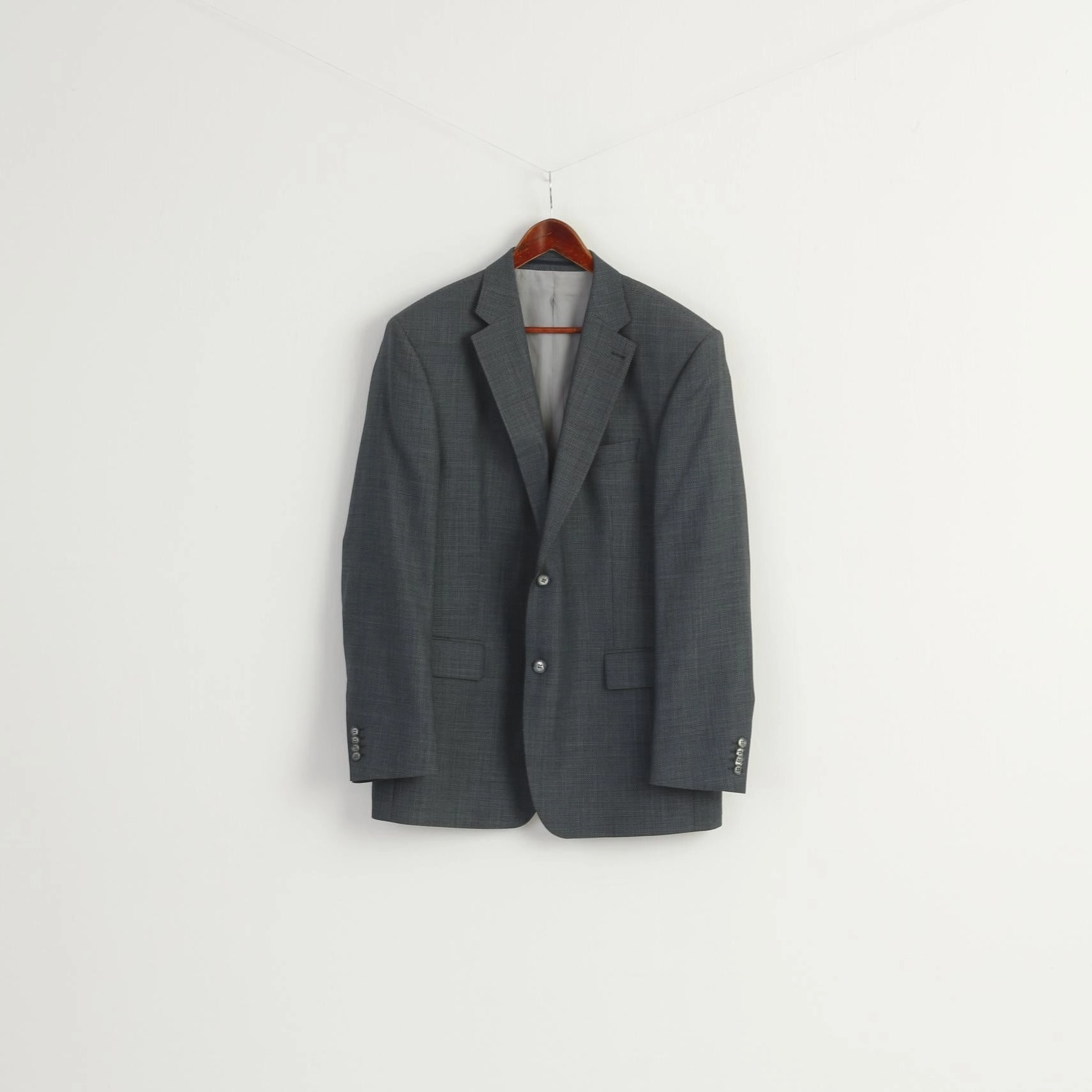 Versatile Gear Altruism Roy Robson Men 54 44 Blazer Navy Woll Shoulder Pads Single Breasted Jacket