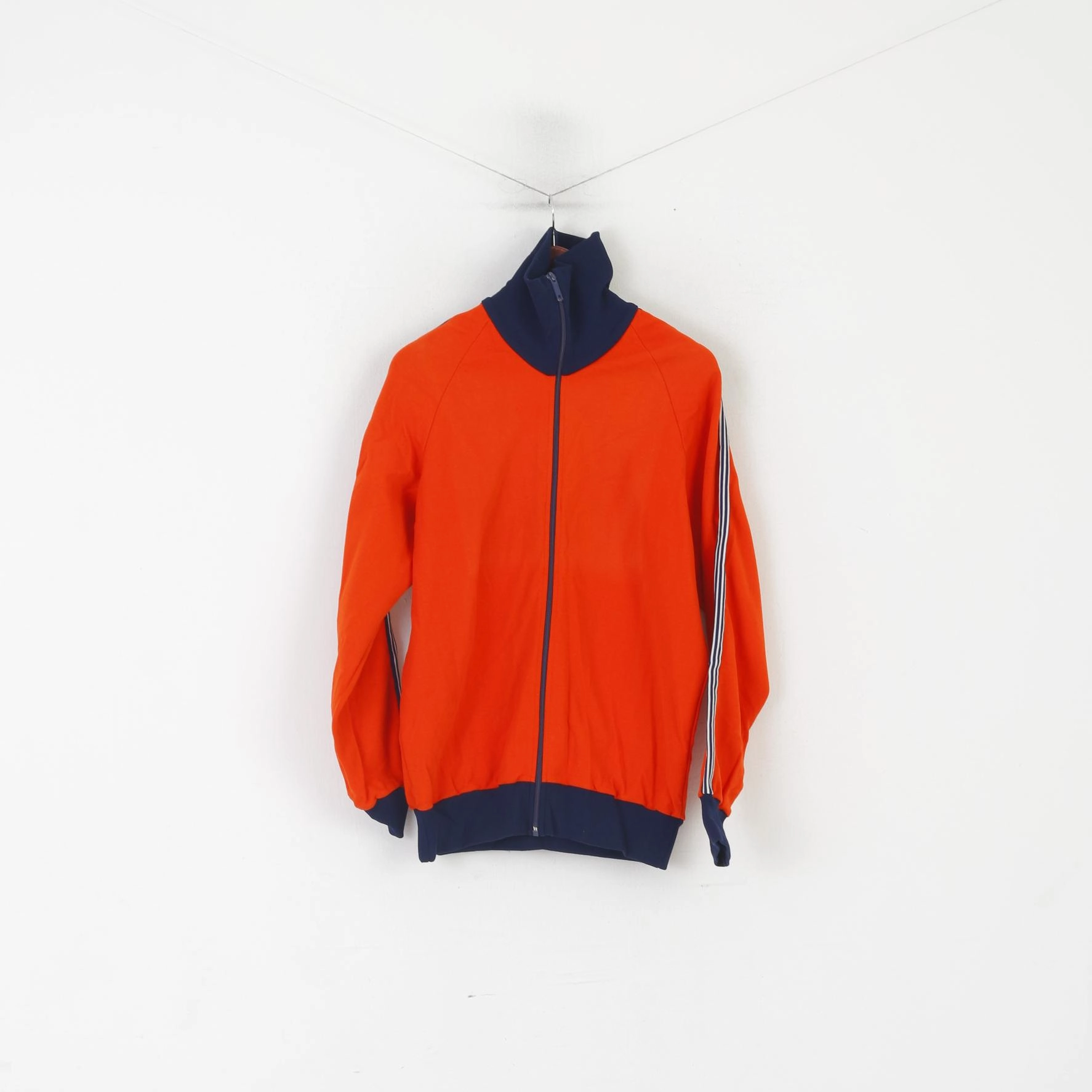 product neutral versatility Ruff mit Gesunheitsschutz Men 8 L Sweatshirt Orange Nylon Vintage 80s Full Zipper Top