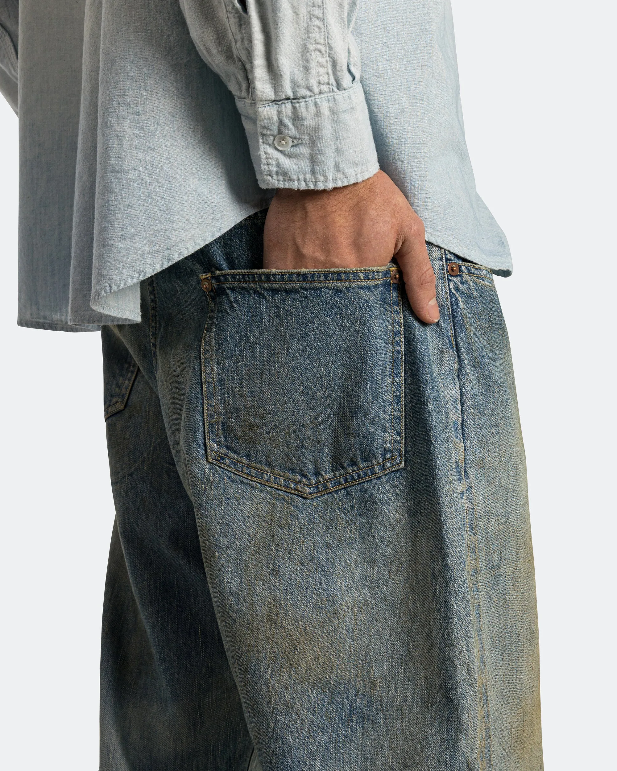 Easy Pair No.37 Washed Wide Denim Pants - Indigo