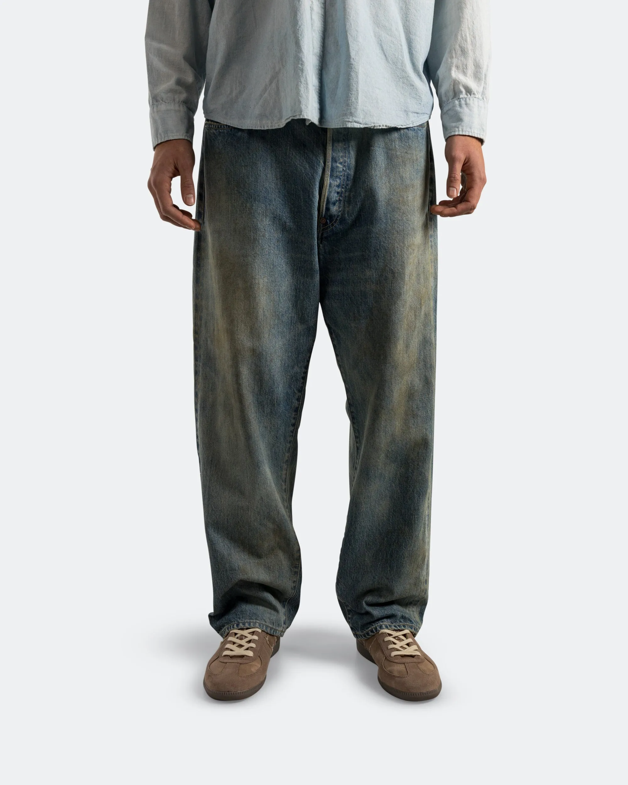 No.37 Washed Wide Denim Pants - Indigo Wear Anytime