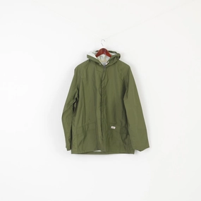 Etirel Rainwear Men S Jacket Green Nylon Waterproof Full Zipper Hooded Top Stretchable Panels outdoor barbecue