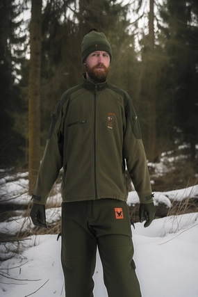 Rukka Hunter Fleece 2XL Jacket Khaki  Reflective System Deer - Like New Late Season