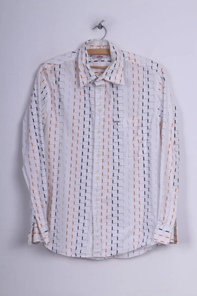 Unmatched comfort S.Oliver Mens M Casual Shirt Graphic White Long Sleeve Cotton