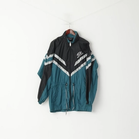 Everyday Style Saller Men XL Jacket Green Retro Nylon Waterproof Zip Up Drawstring Rain Top