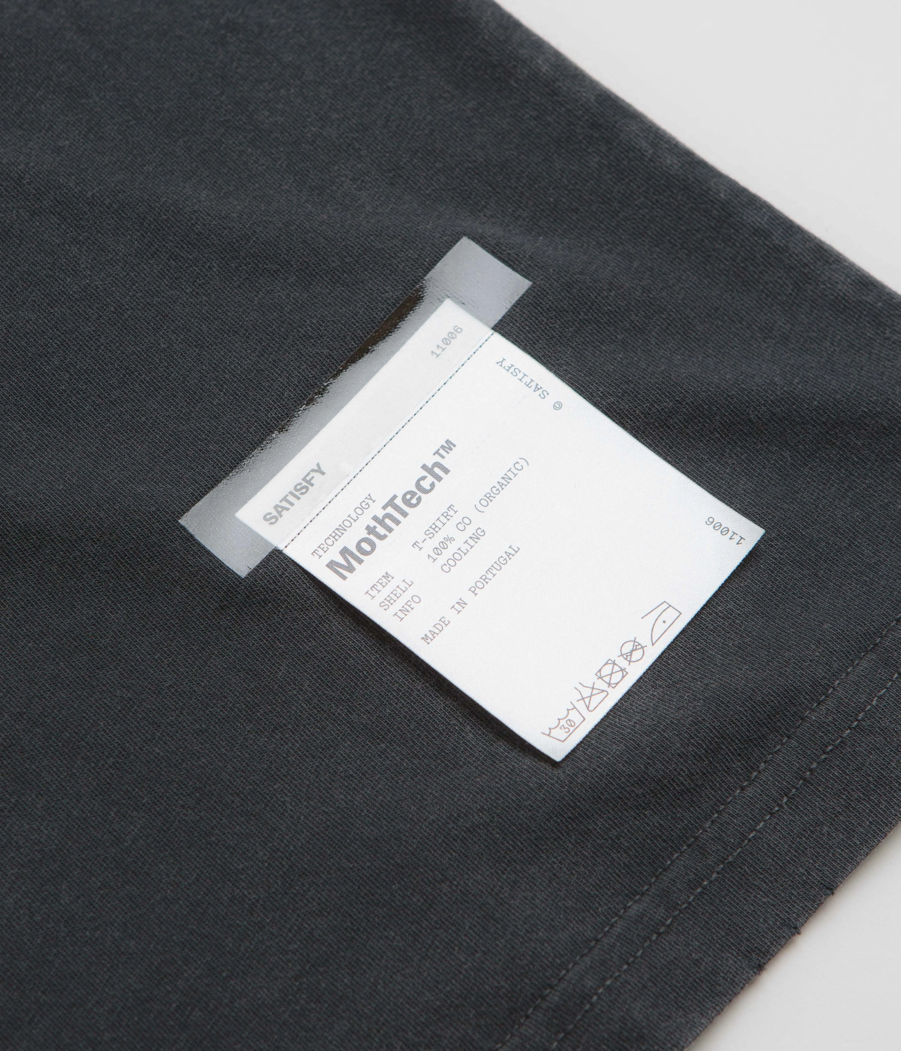 Satisfy MothTech Logo T-Shirt - Aged Black Simple Comfort Look Trendy Basics